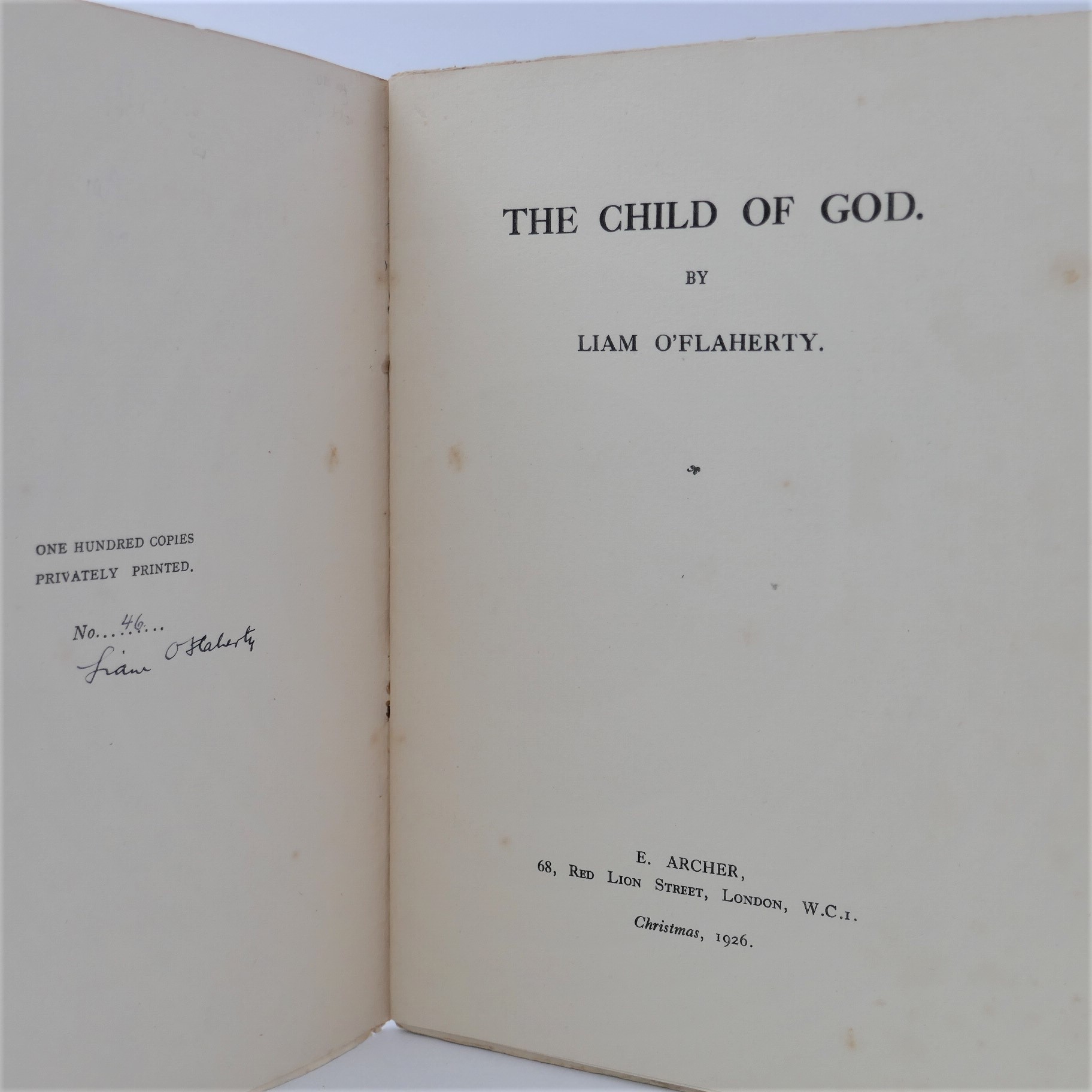 The Child of God. Limited Signed Edition (1926) - Image 2