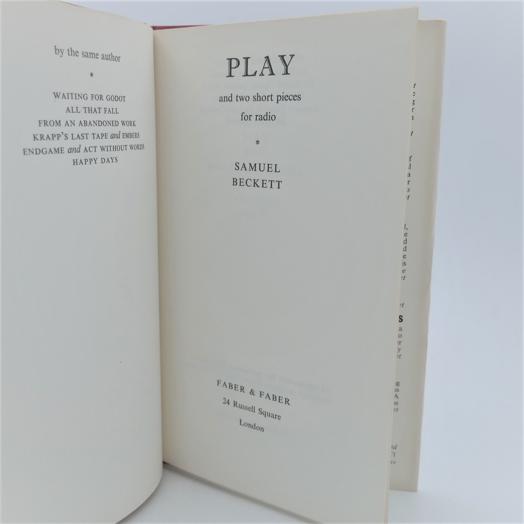 Play and two Short Pieces for Radio. First Edition (1964) - Image 2