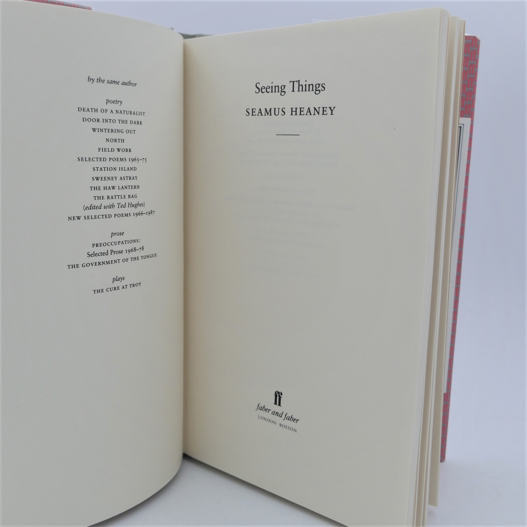 Seeing Things. First Edition (1991) - Image 2