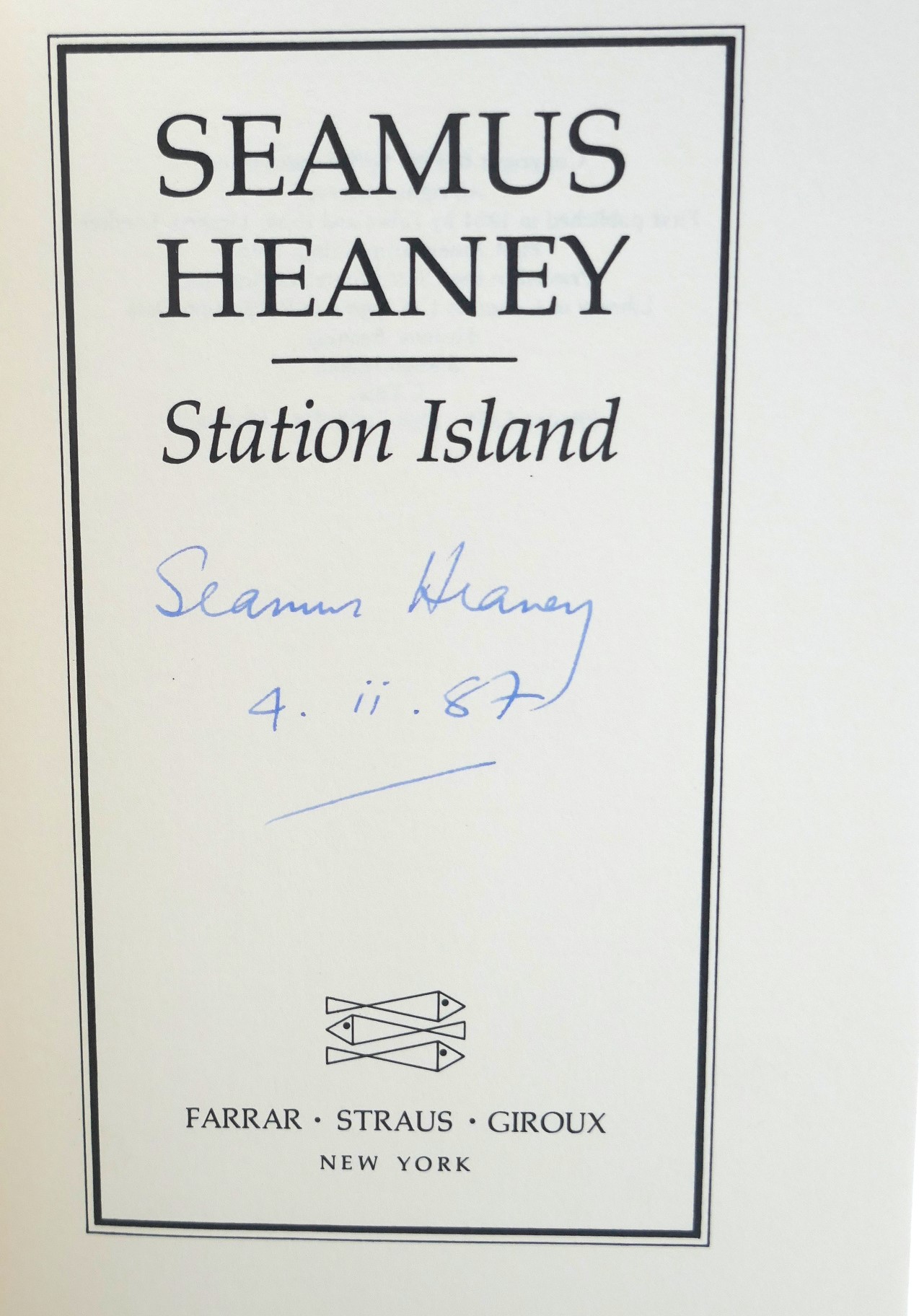 Station Island. Signed by the Author (1985) - Image 4