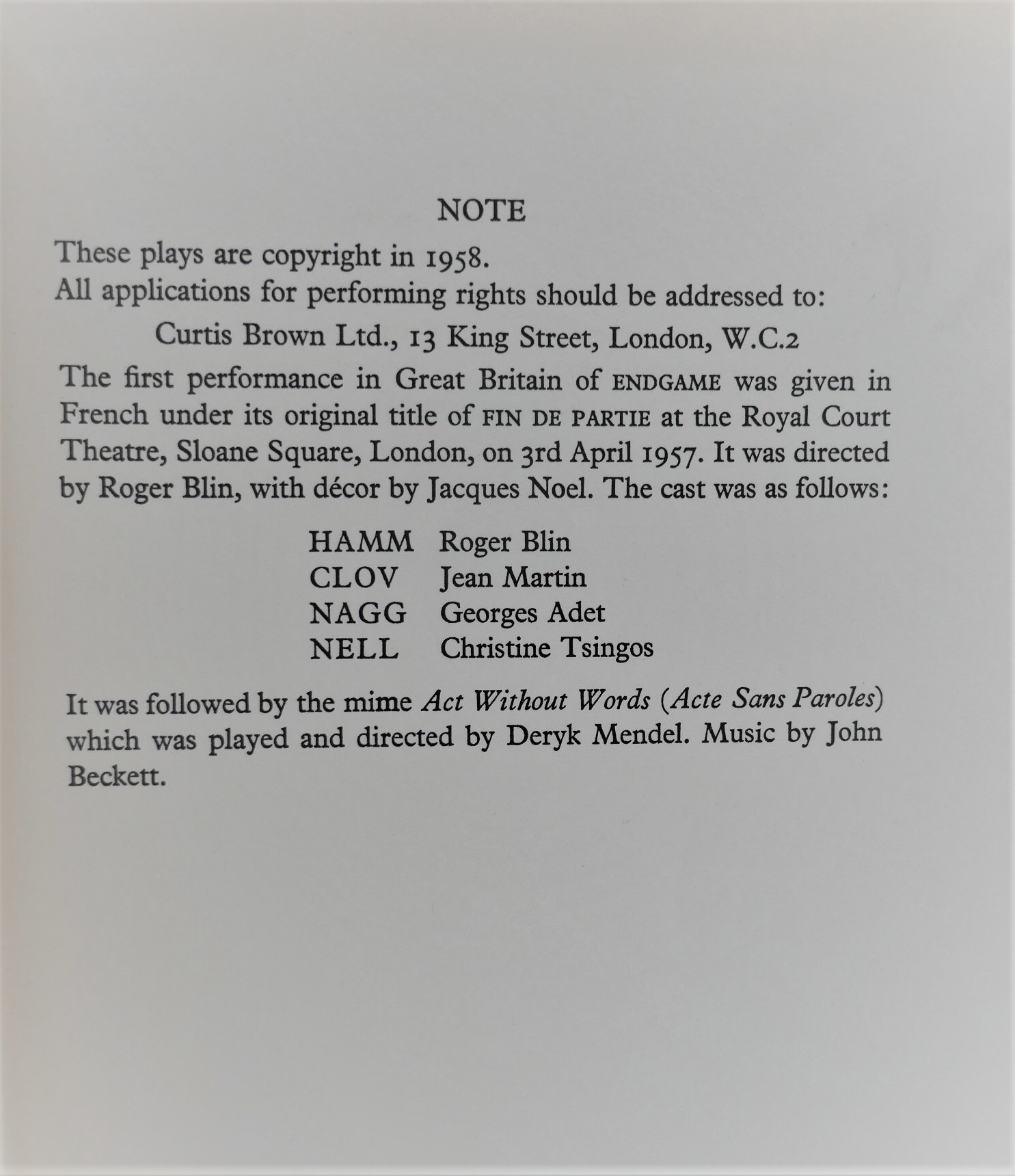 Endgame. A Play in One Act (1958) - Image 2