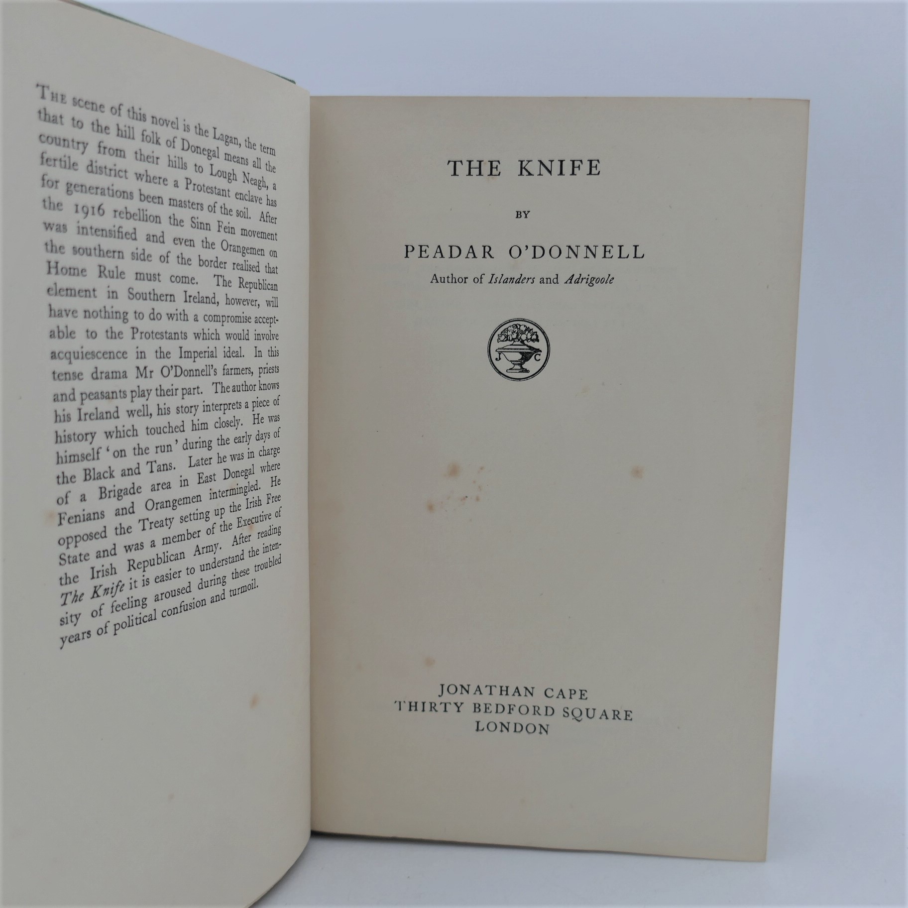 The Knife. Inscribed by the Author (1930) - Image 3
