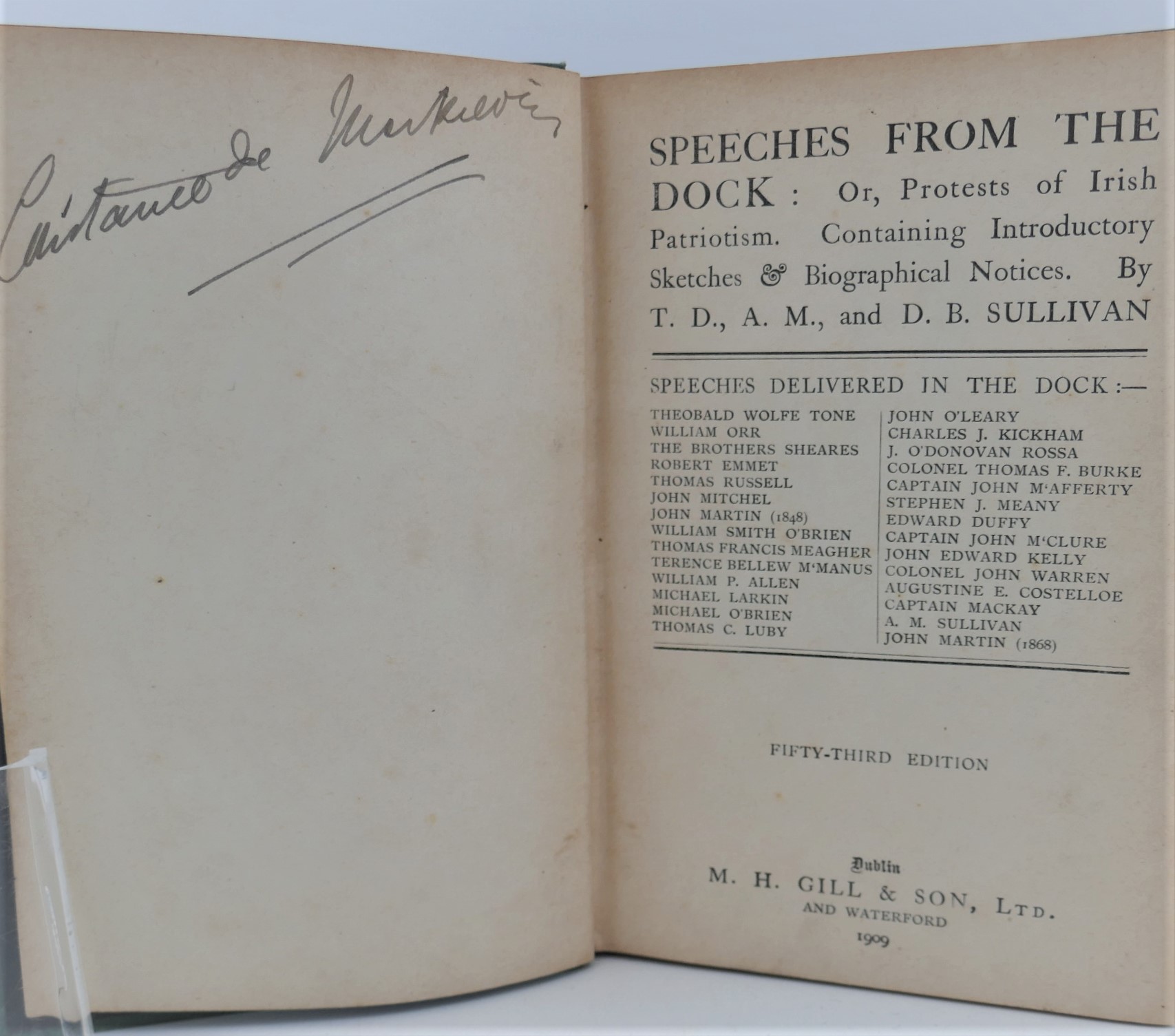 Speeches from the Dock. Signed by Countess Markievicz (1909) - Image 2