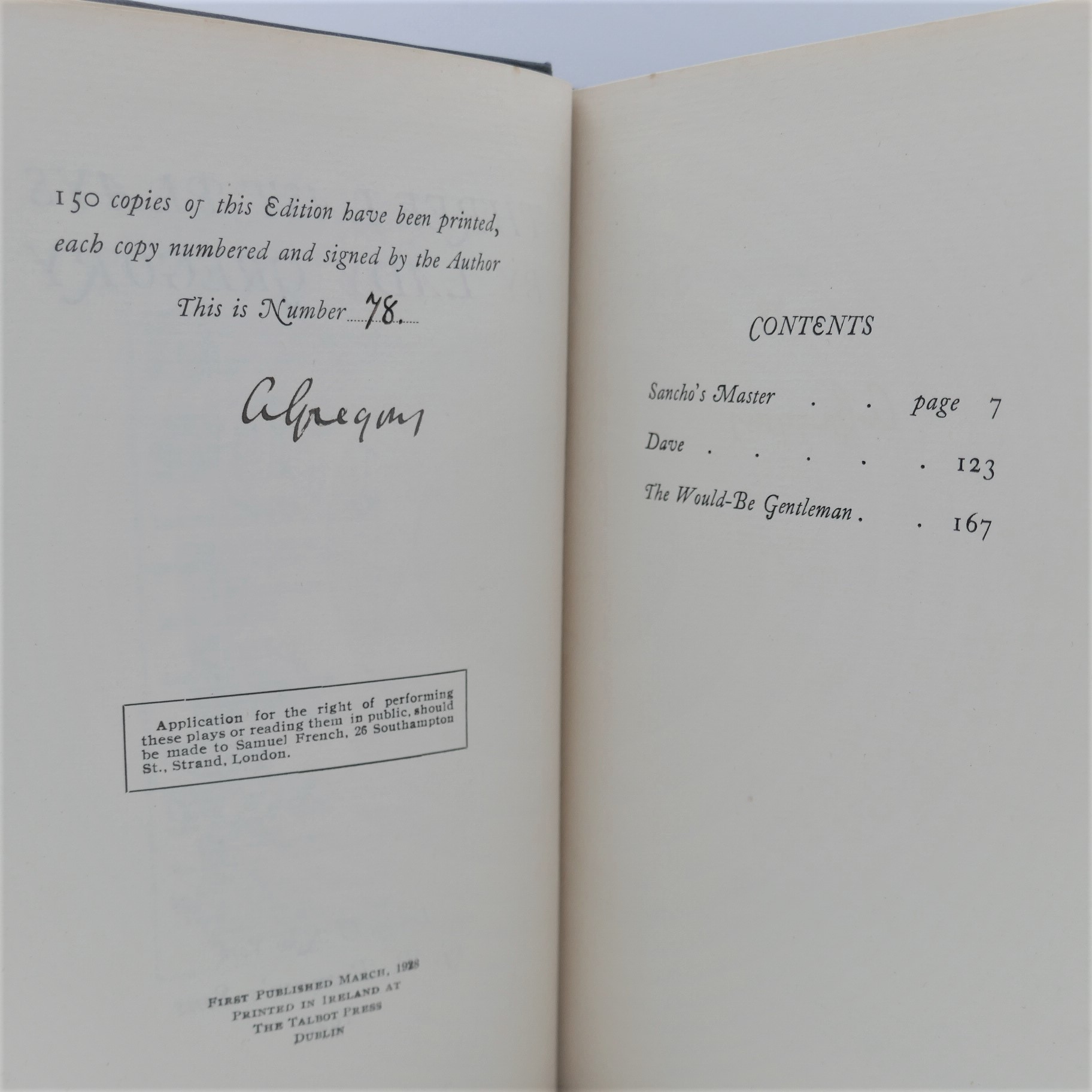 Three Last Plays. Limited Signed Edition (1928) - Image 3