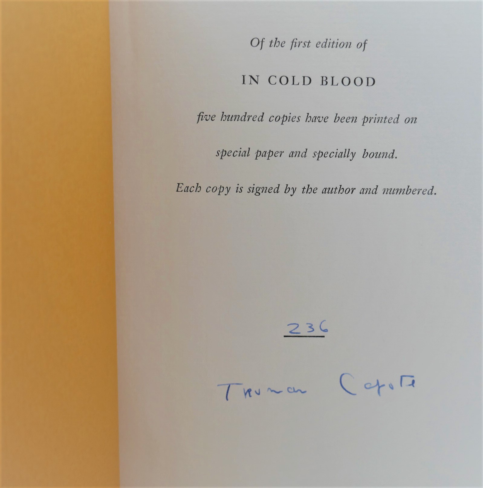 In Cold Blood. Limited Signed Edition (1965) - Image 2