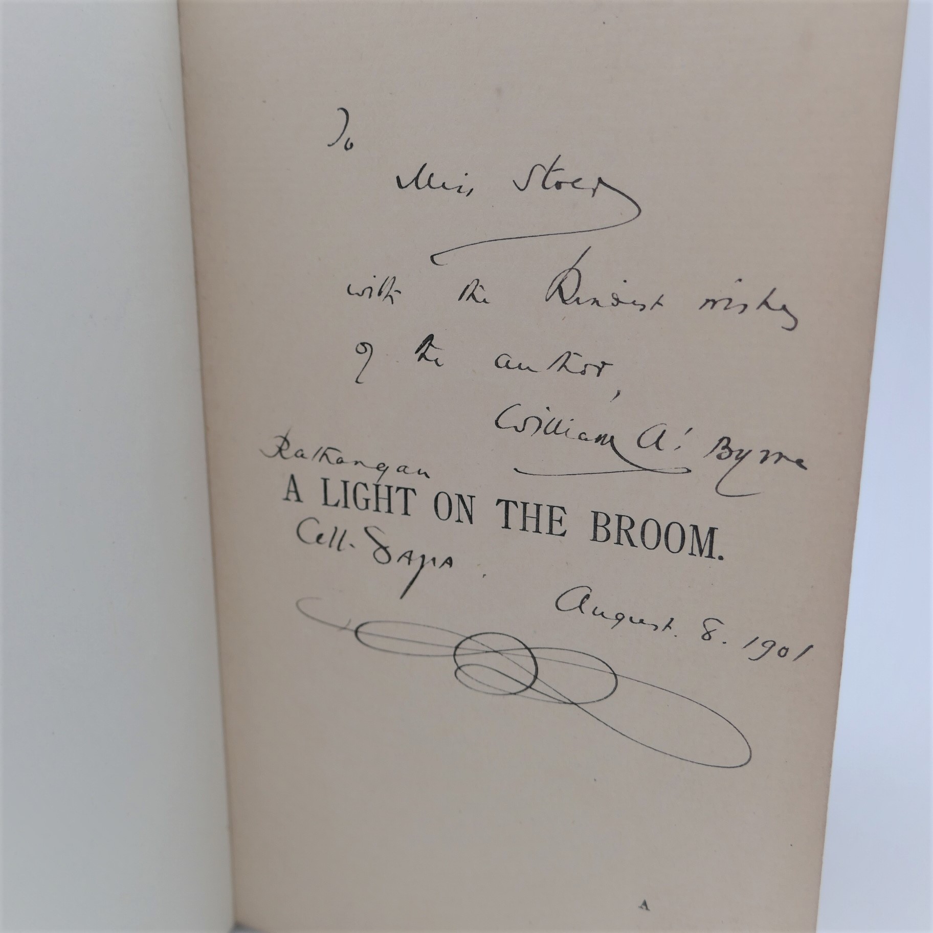 A Light On The Broom. Verses. Inscribed Copy (1901) - Image 2