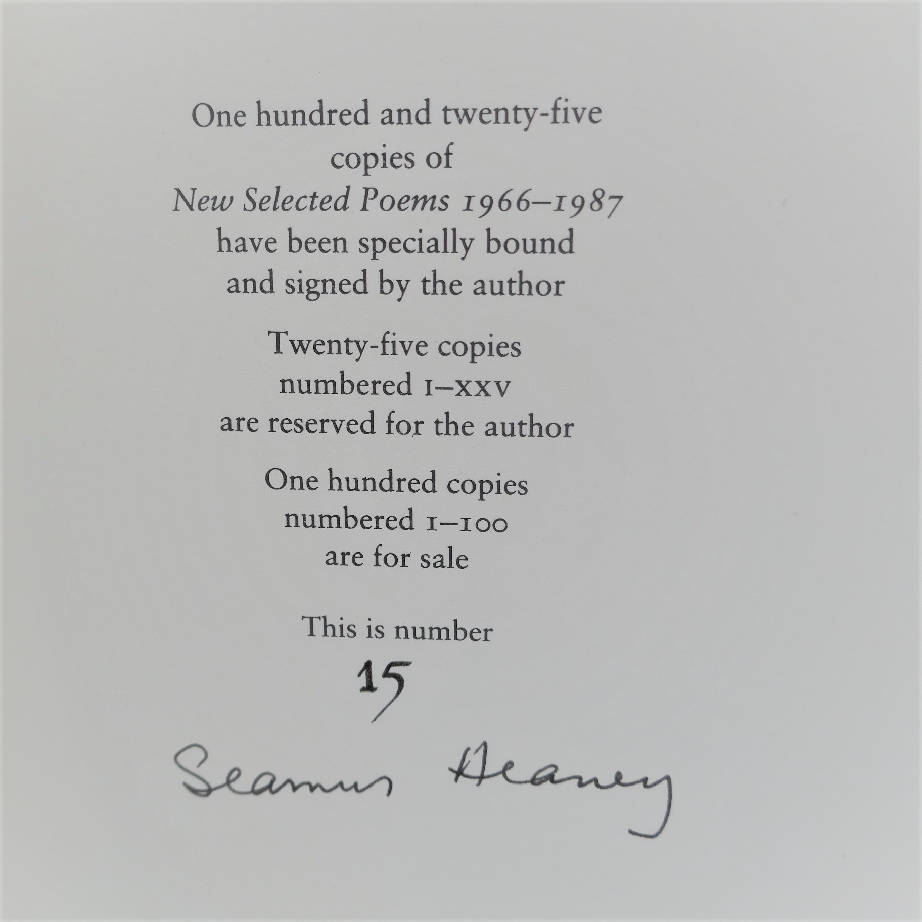 New Selected Poems (1966-1987). Limited Signed Edition - Image 6