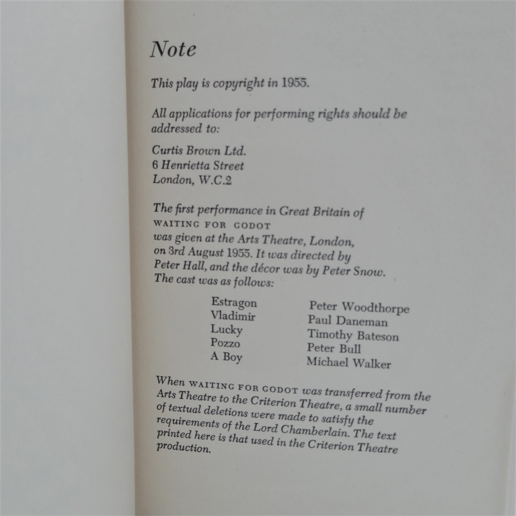 Waiting For Godot. Second UK Impression (1956) - Image 3