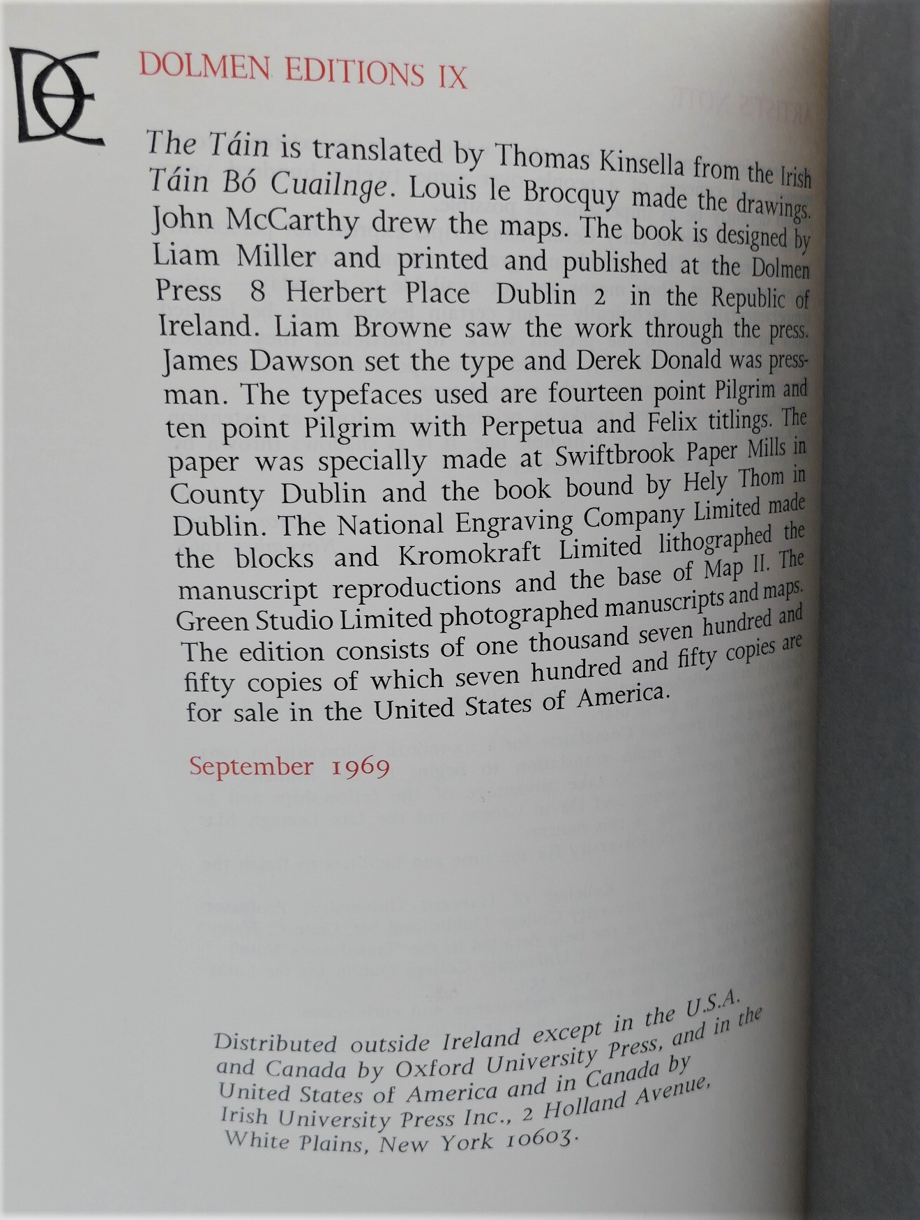 The Tain. Drawings by Louis Le Brocquy (1969) - Image 6