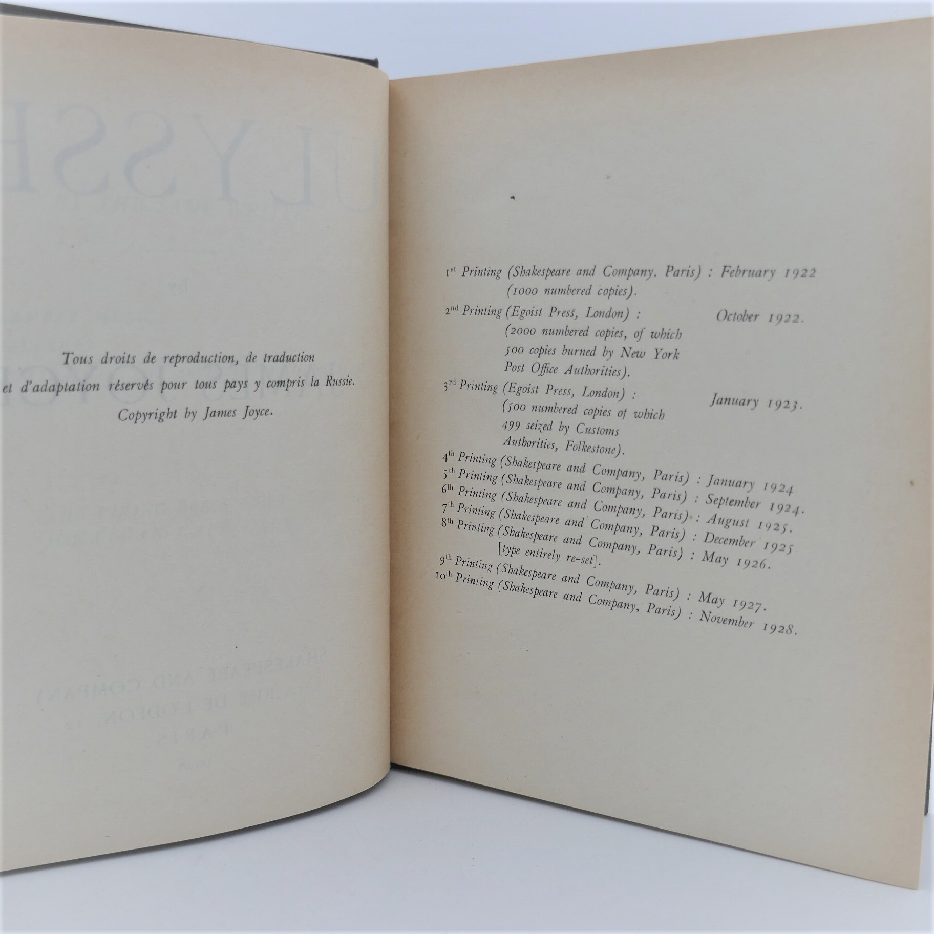 Ulysses. Paris: Shakespeare & Co. (1928) - Image 4