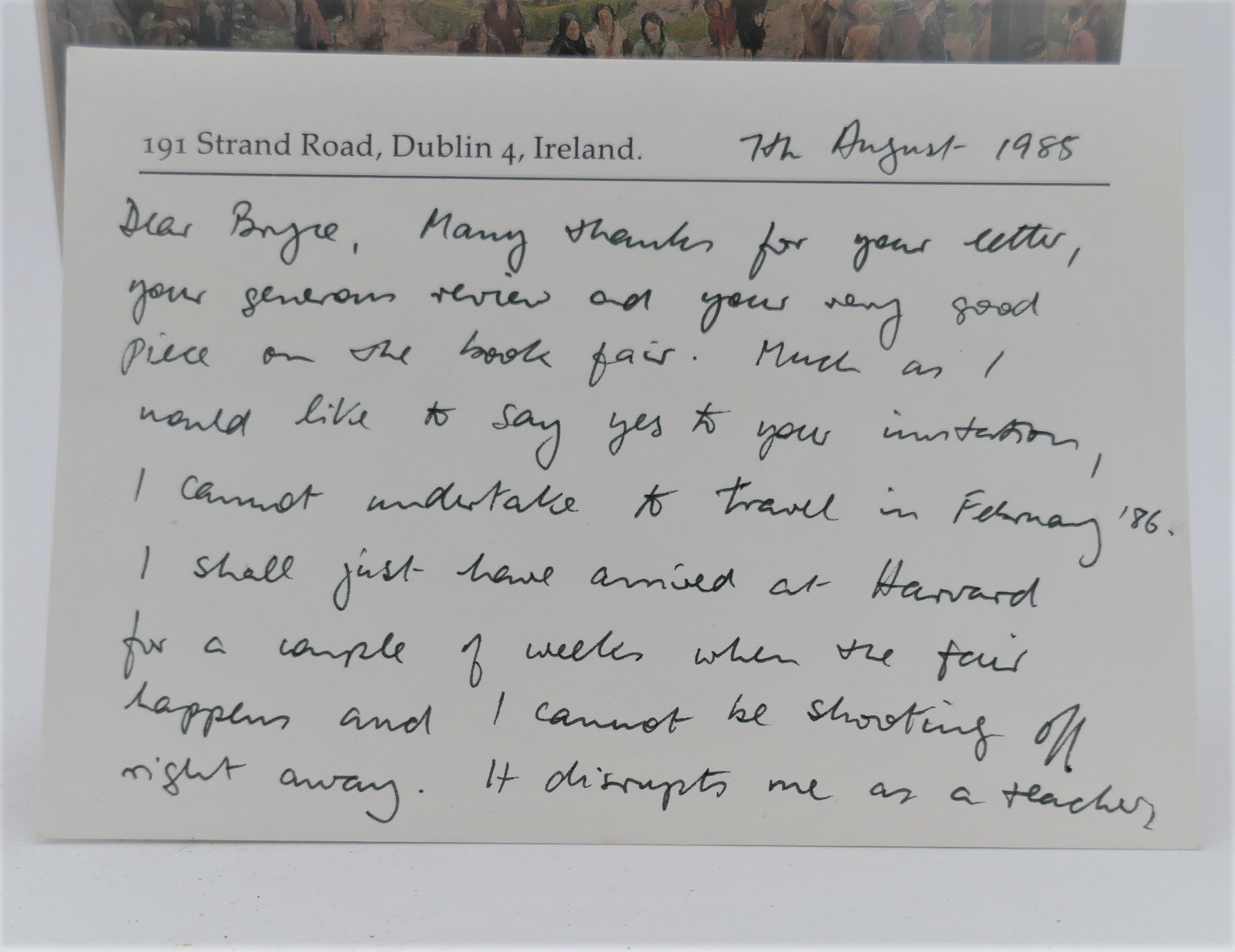 Station Island. With Inscribed Card to Reviewer (1985) - Image 2