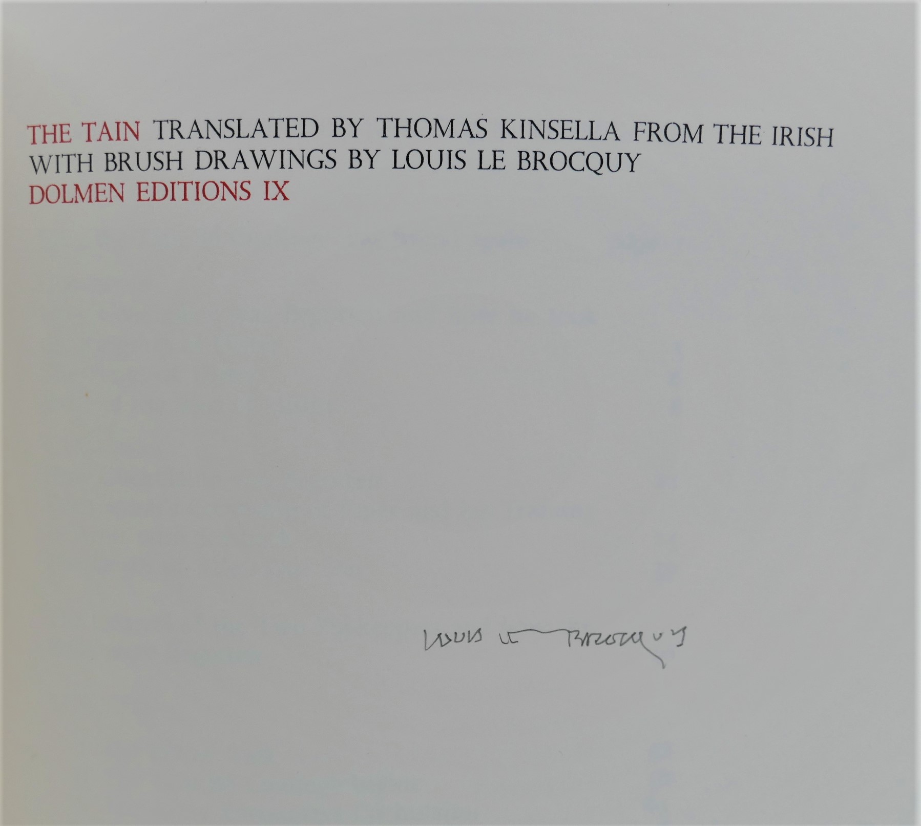 The Tain. With Brush Drawings by Louis Le Brocquy (1969) - Image 6