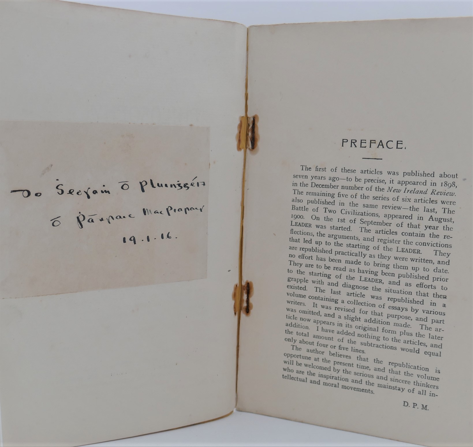 The Philosophy of Irish Ireland. Presentation Copy From P.H. Pearse (1905) - Image 4