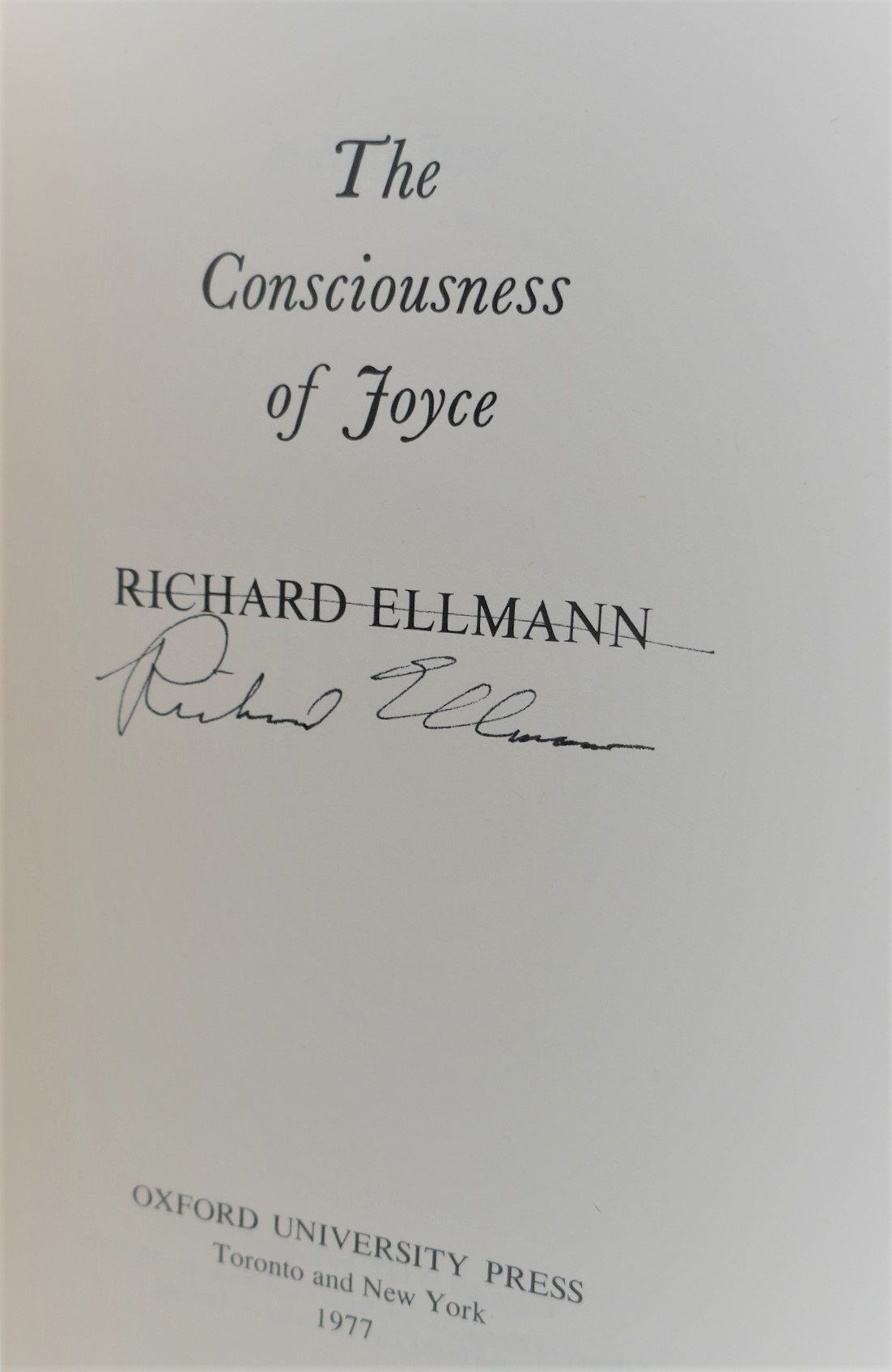 The Consciousness of Joyce. Signed by the Author (1977) - Image 2