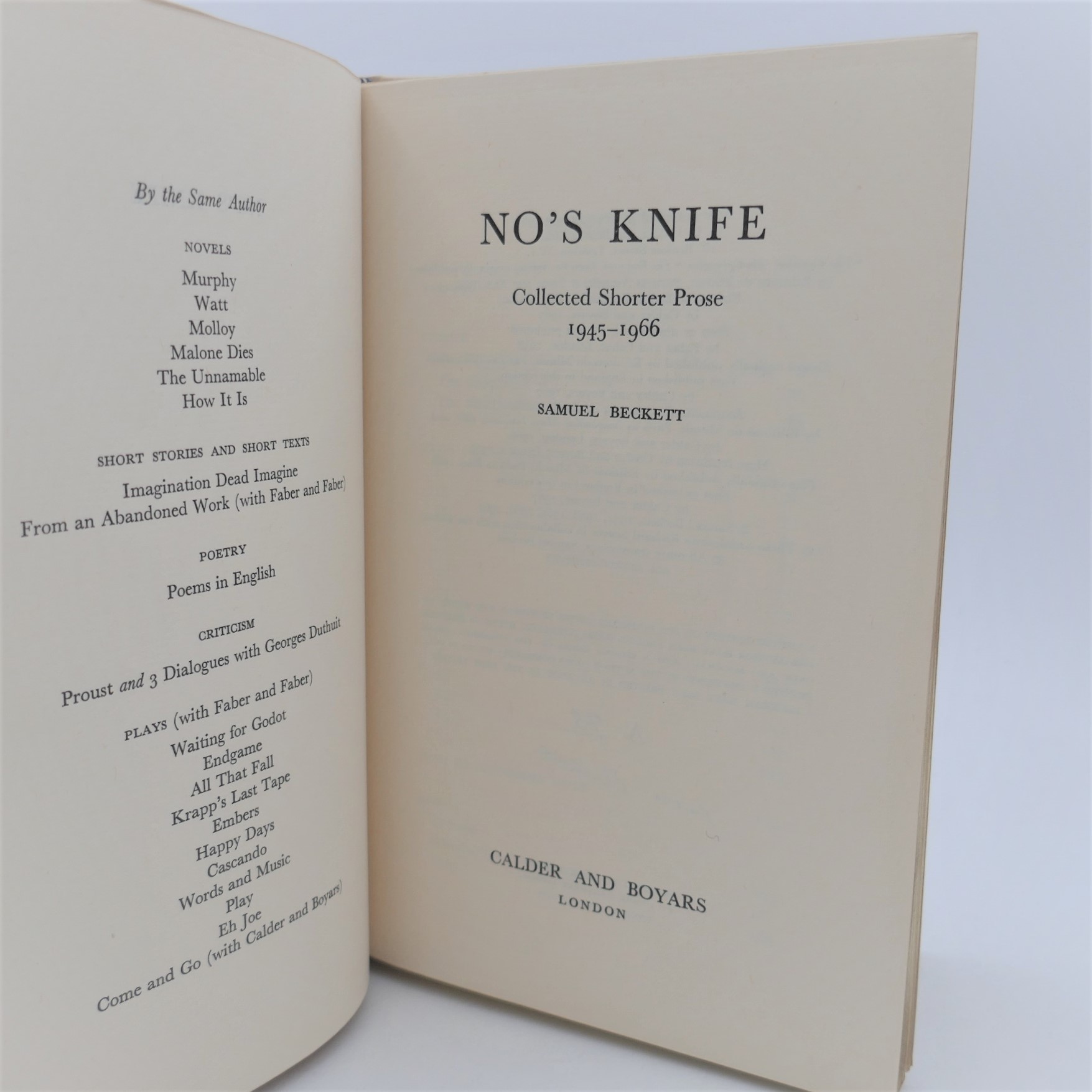 No's Knife. Limited Signed Edition (1967) - Image 2