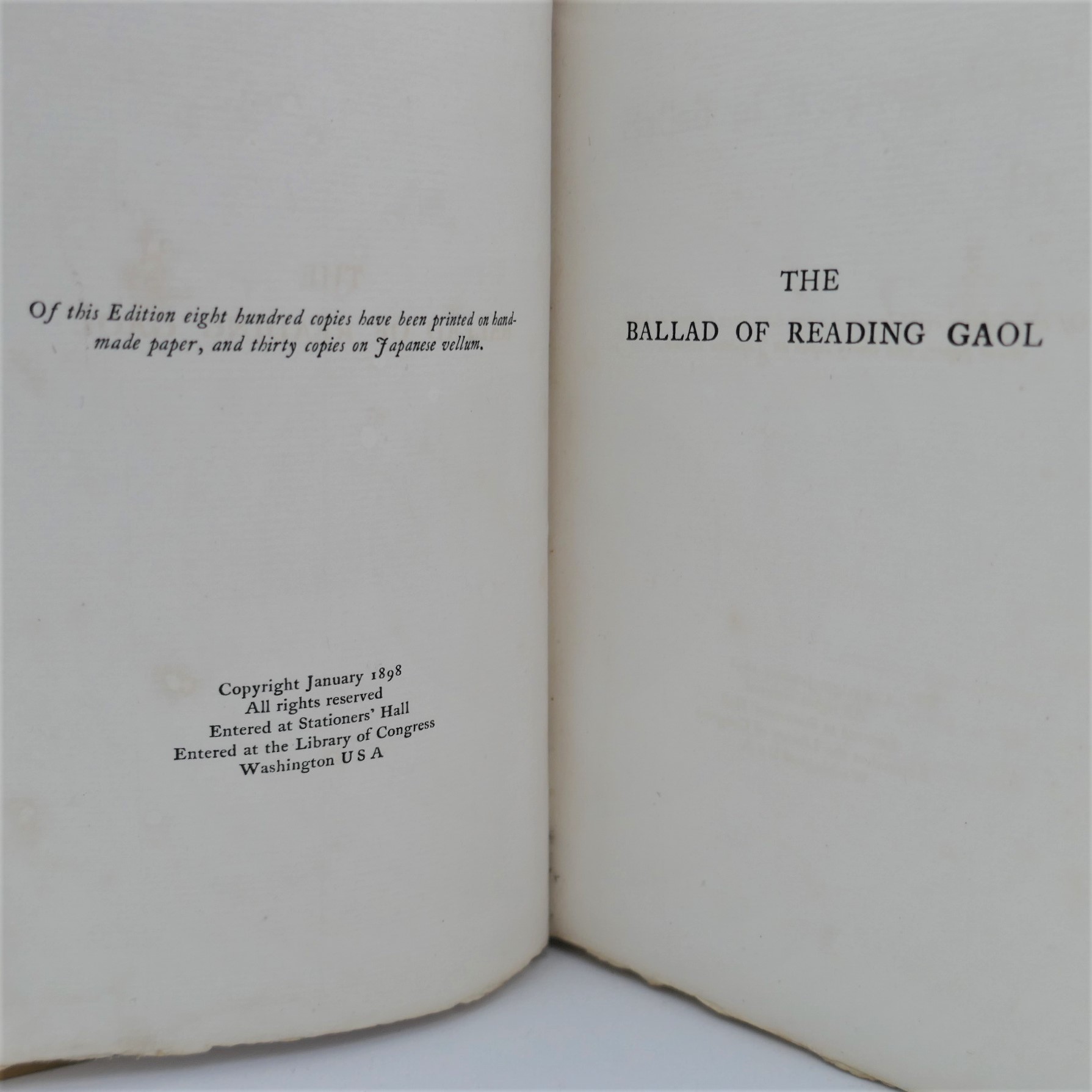 The Ballad of Reading Gaol. First Edition (1898) - Image 2