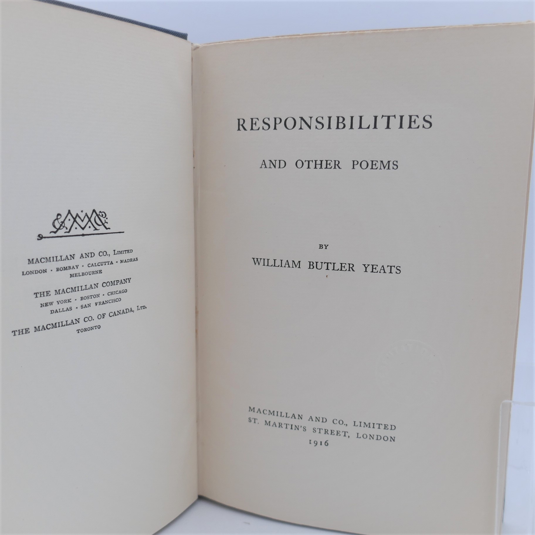 Responsibilities and Other Poems. Exceptional Copy In Dust Jacket (1916) - Image 5