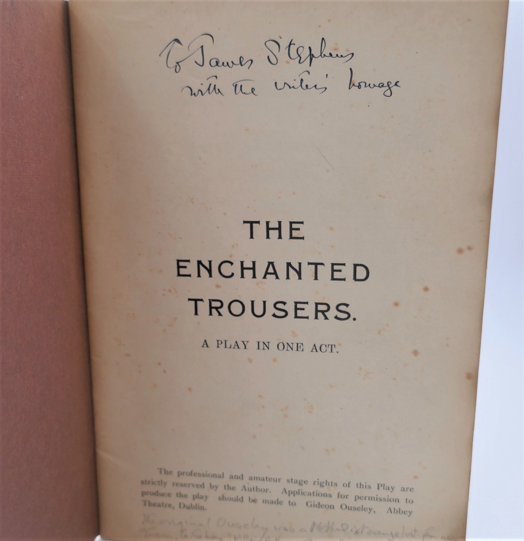 The Enchanted Trousers. Inscribed by the Author (1919) - Image 2