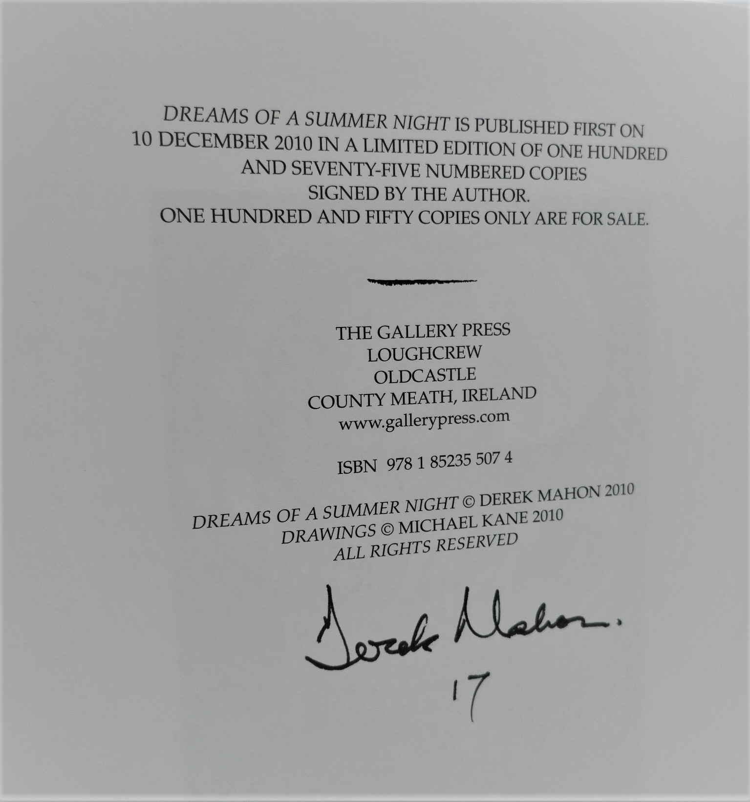 Dreams of a Summer Night. Limited Signed Edition (2001) - Image 2