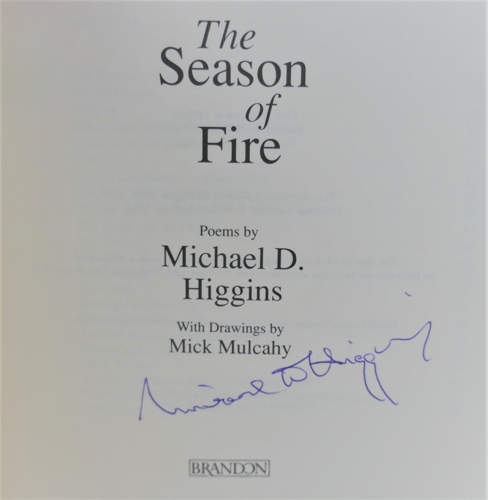 The Season of Fire. Signed Copy (1993) - Image 2