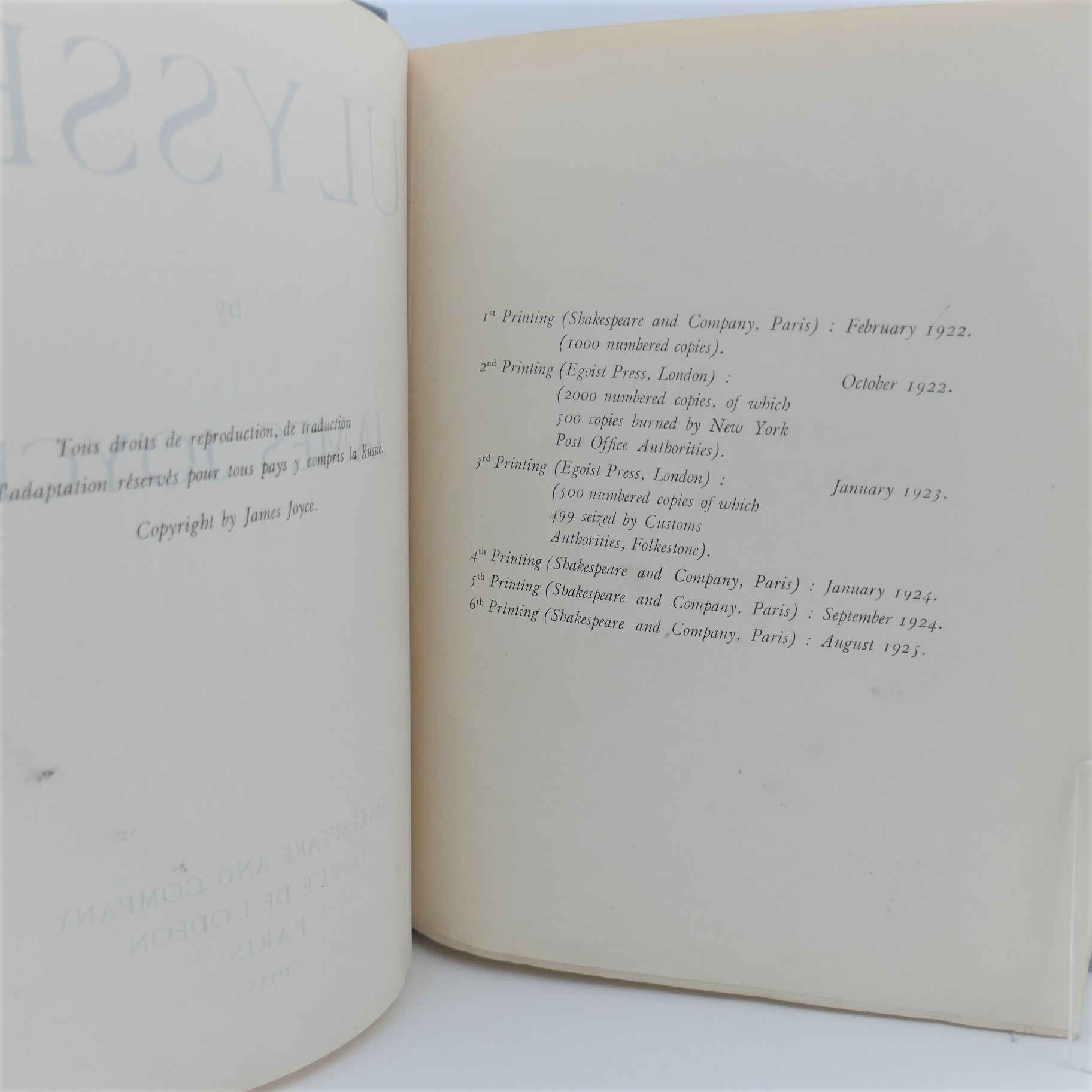 Ulysses. Sixth Edition. Shakespeare & Co. (1925) - Image 3