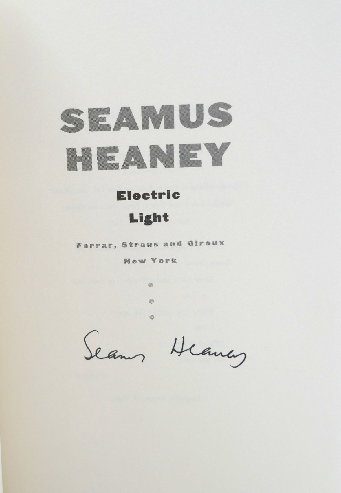 Electric Light. First American Edition. Signed Copy (2001) - Image 3