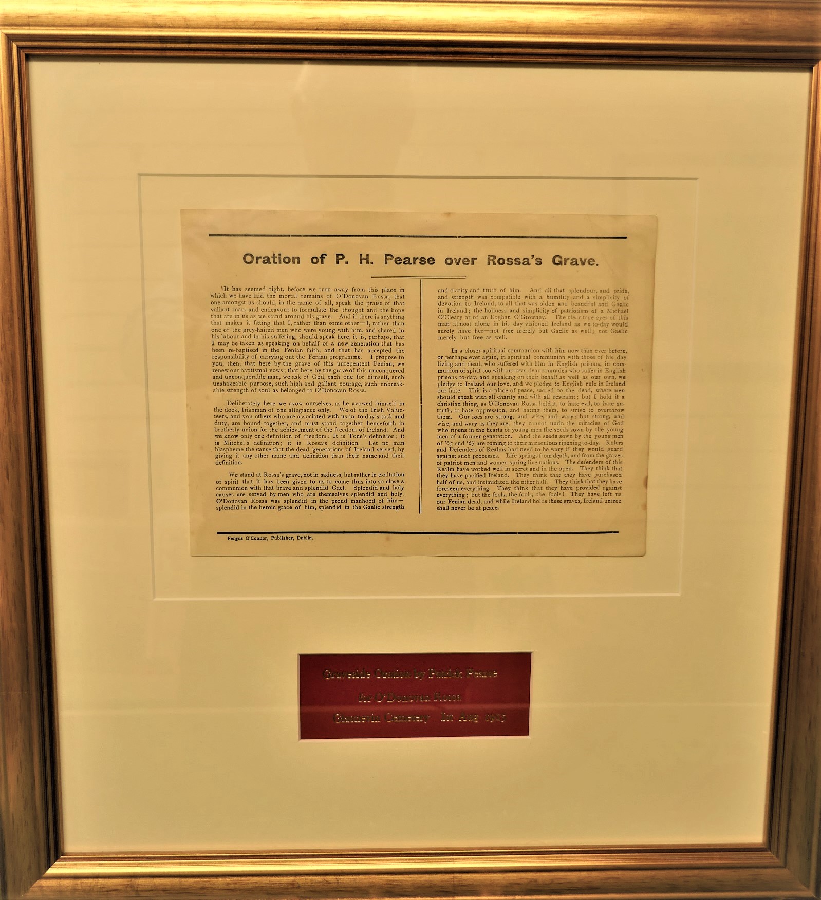 Oration of P. H. Pearse over Rossa's Grave (1915)