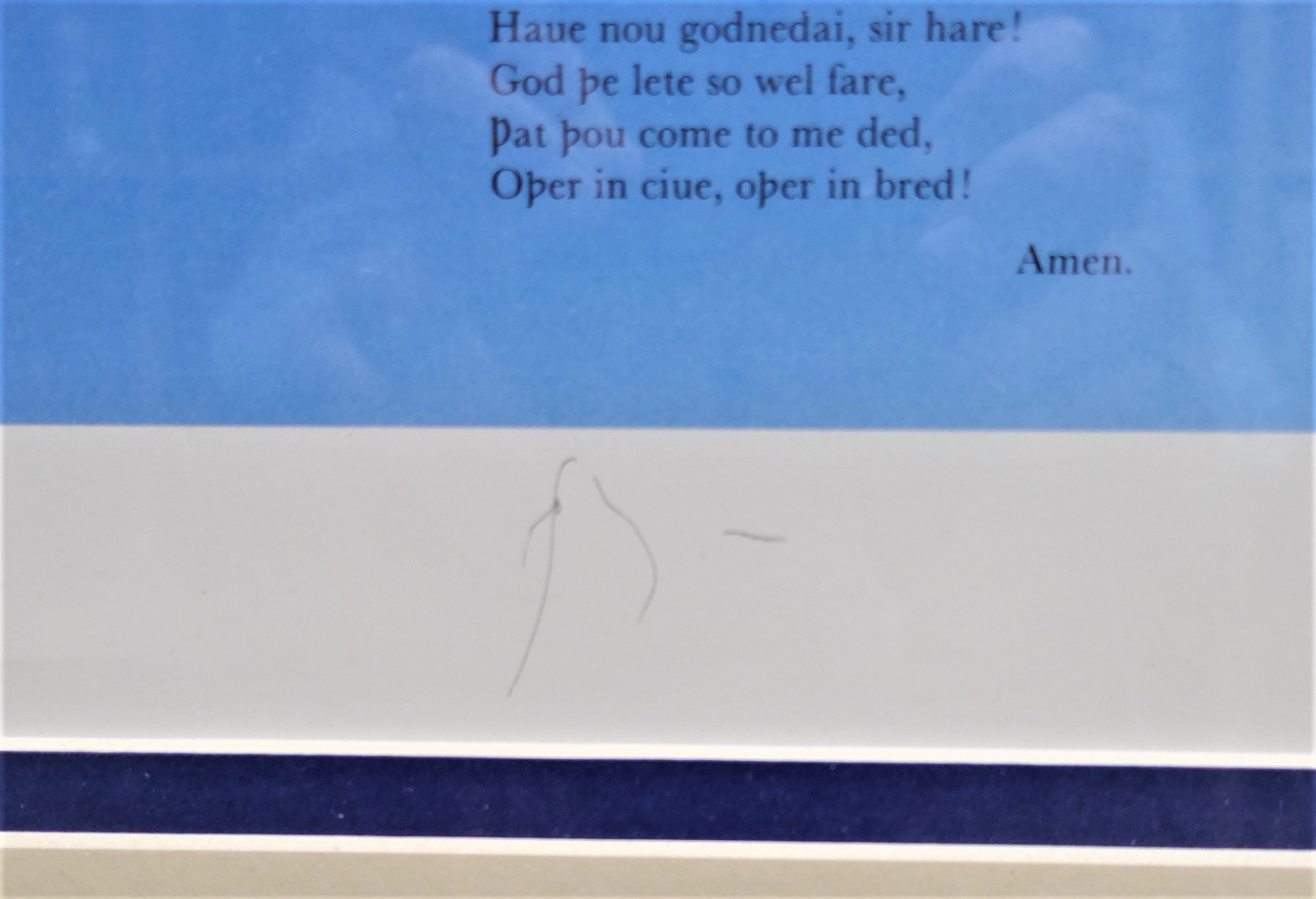 The Names of the Hare. Signed Broadside (1982) - Image 4
