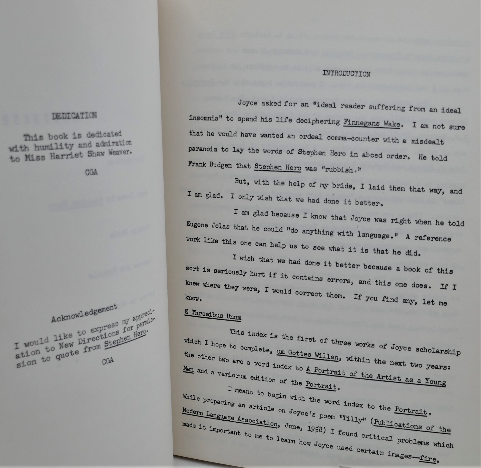 Word Index to James Joyce's Stephen Hero (1958) - Image 3