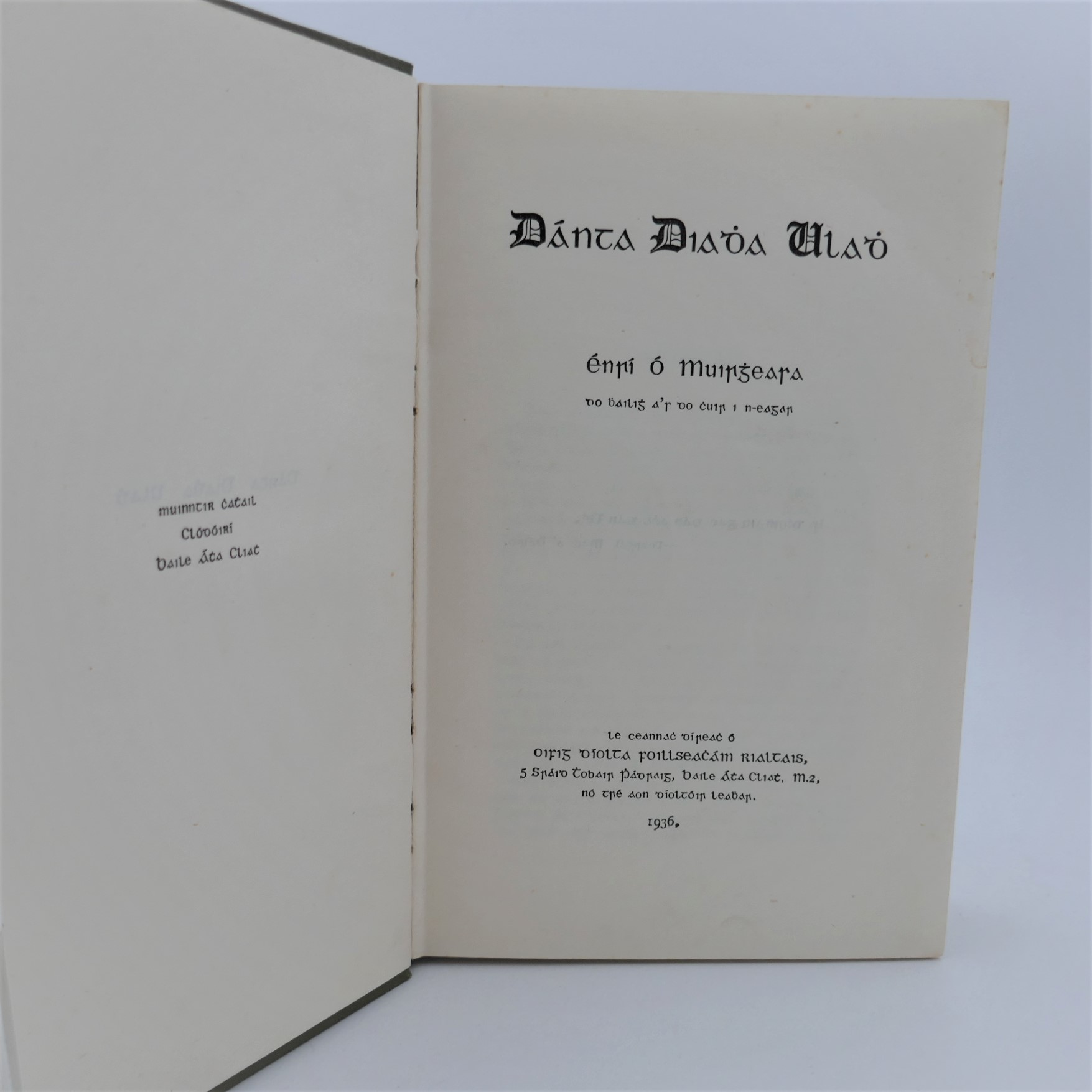 Danta Diadha Uladh. Inscribed Copy (1936) - Image 2