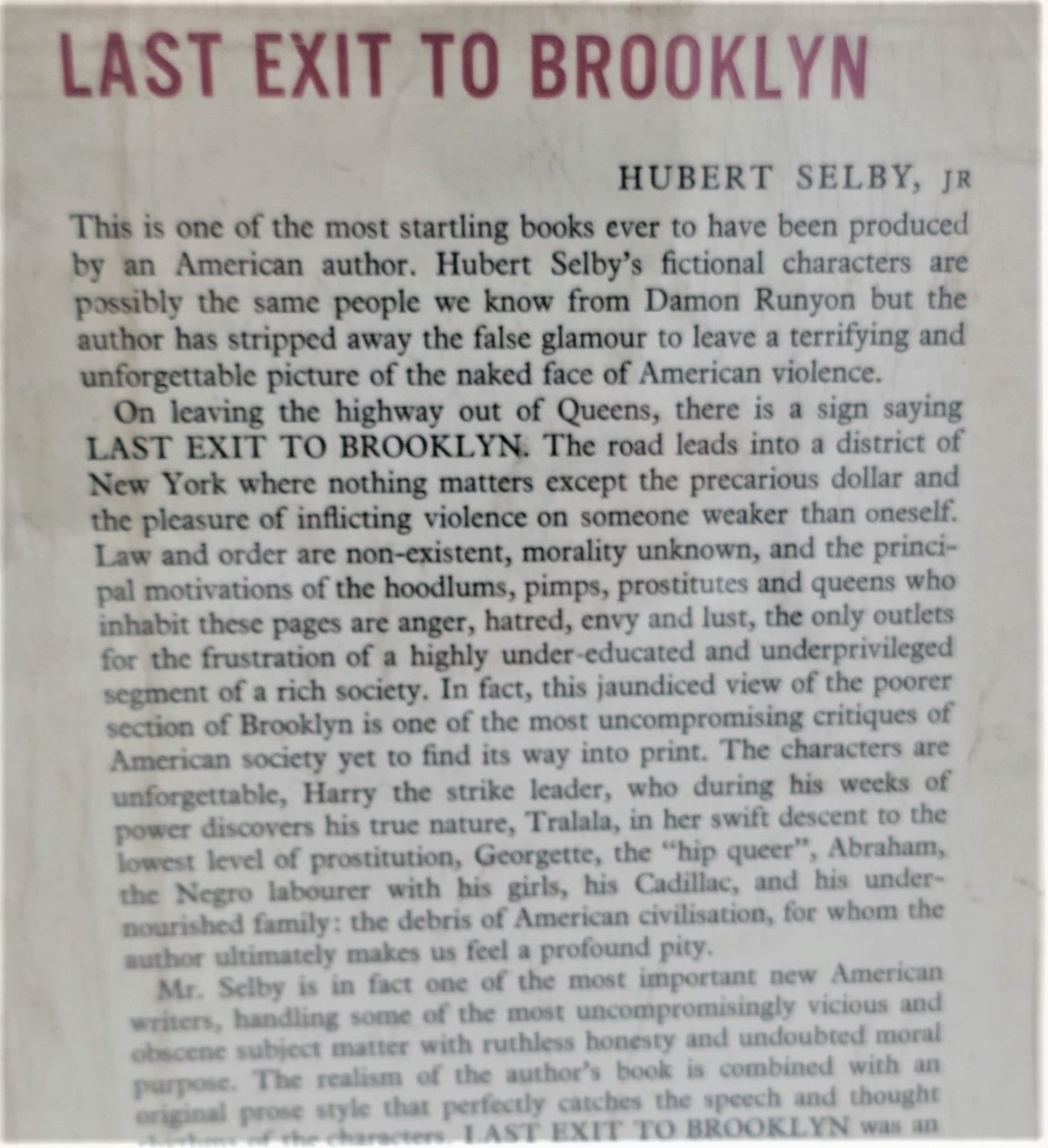Last Exit to Brooklyn. First UK Edition (1966) - Image 3