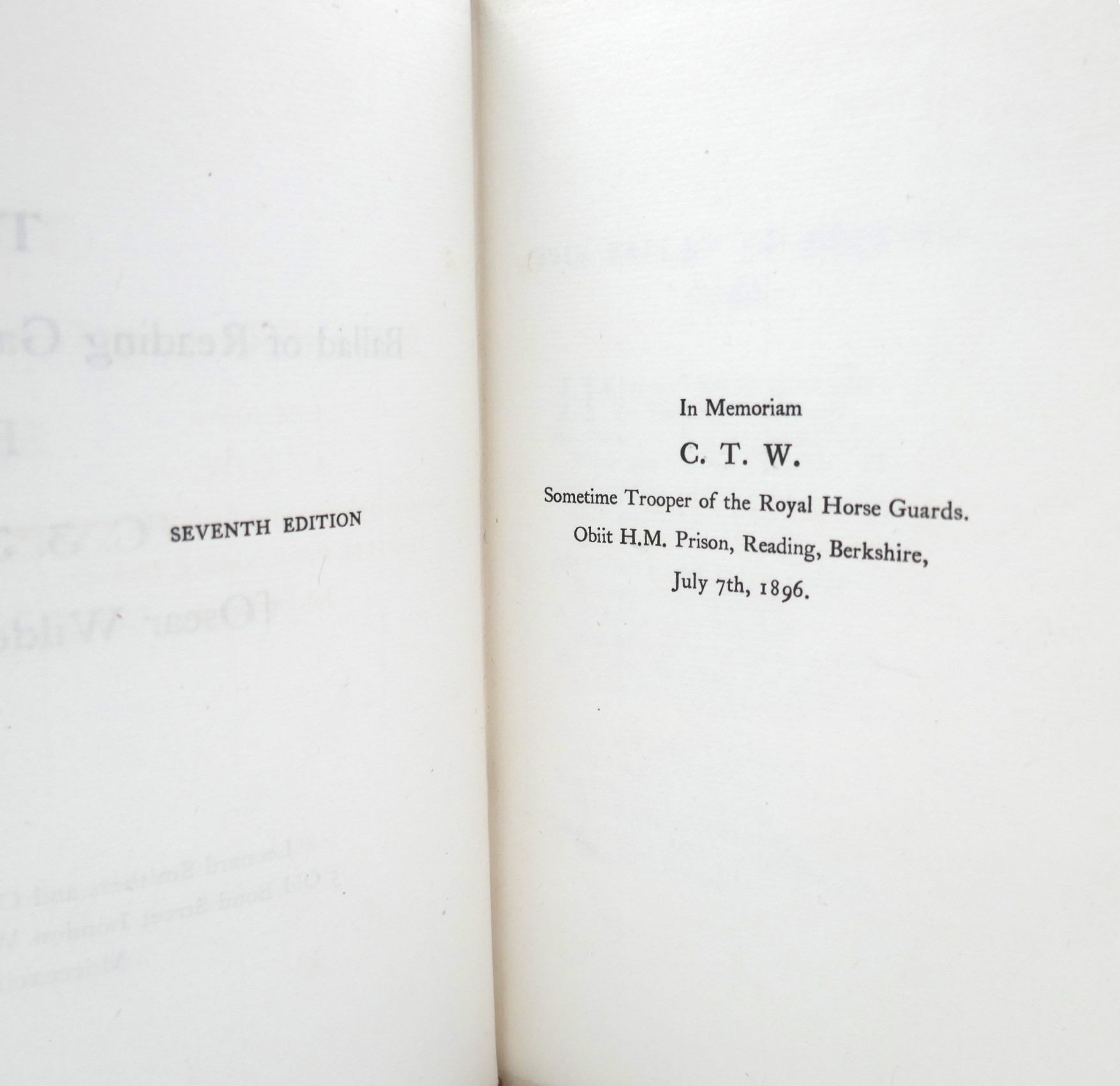 The Ballad of Reading Gaol. Seventh Edition (1899) - Image 3