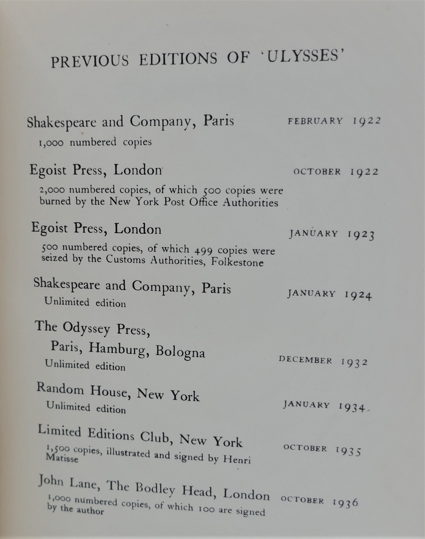 Ulysses. Bodley Head - First UK Edition (1937) - Image 3