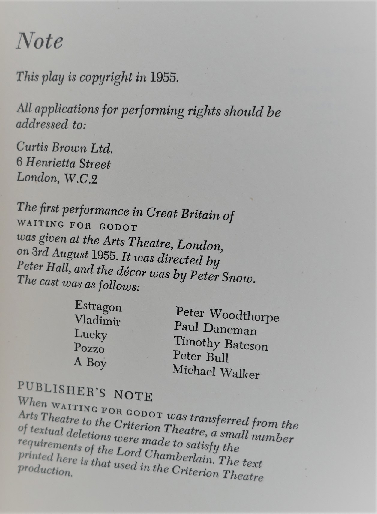Waiting for Godot. Second Impression (1956) - Image 2