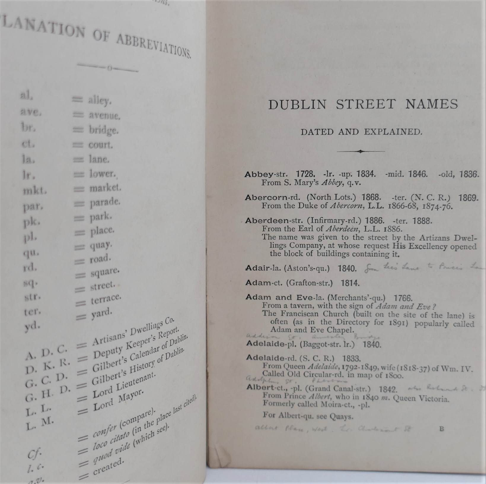 Dublin Street Names, Dated and Explained (1892) - Image 2
