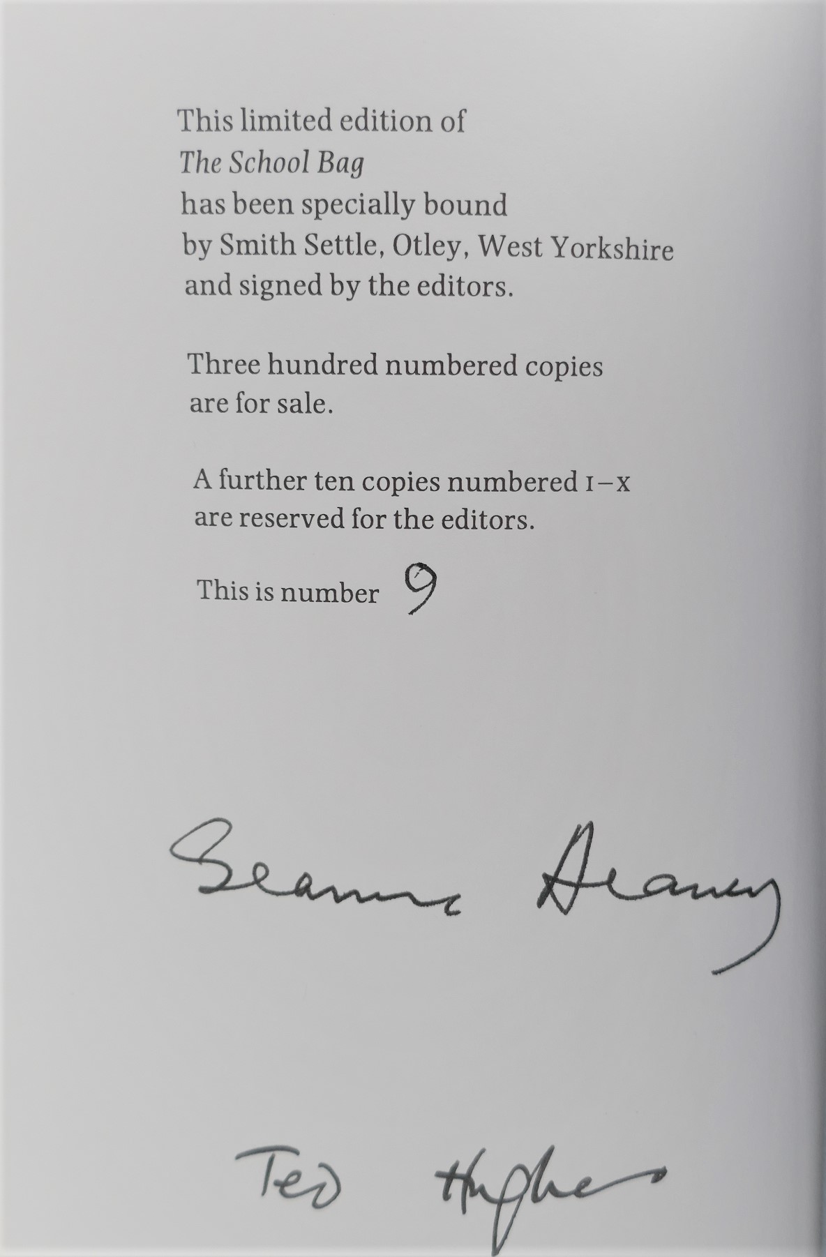 The School Bag. Limited Signed Issue (1997) - Image 3
