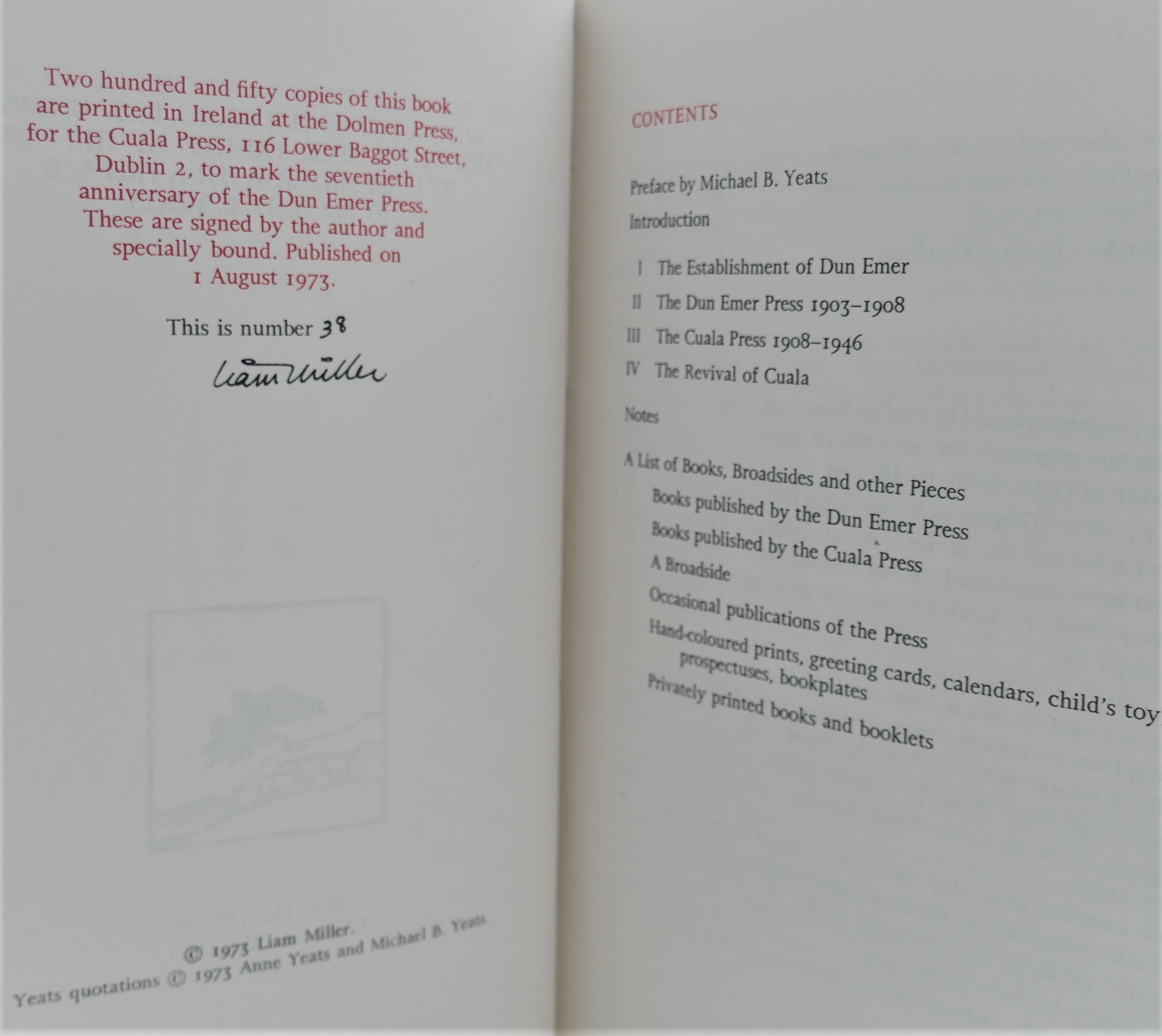The Dun Emer Press, Later the Cuala Press. Limited Issue (1973) - Image 2