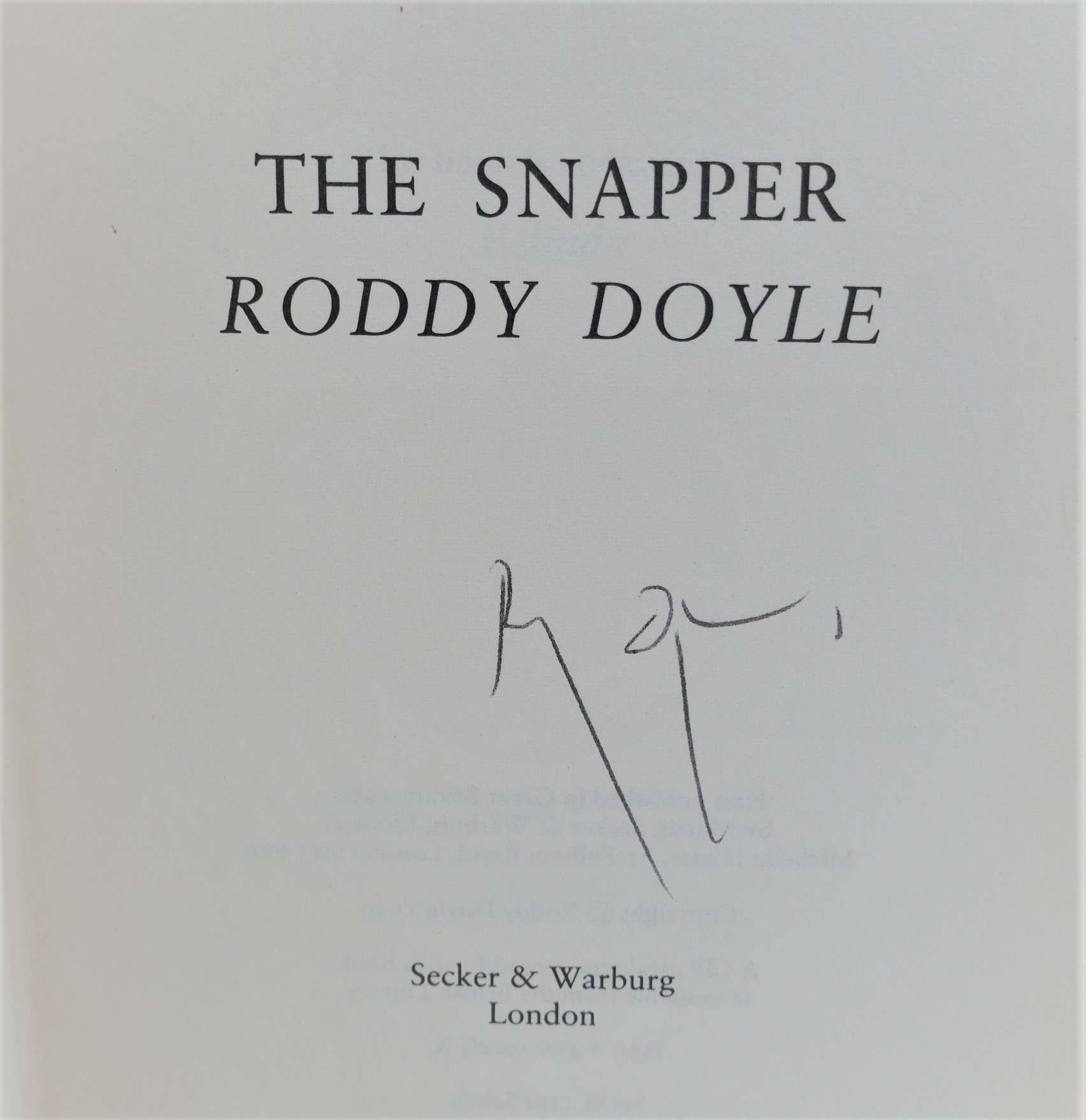 The Snapper. Signed Copy (1990) - Image 2
