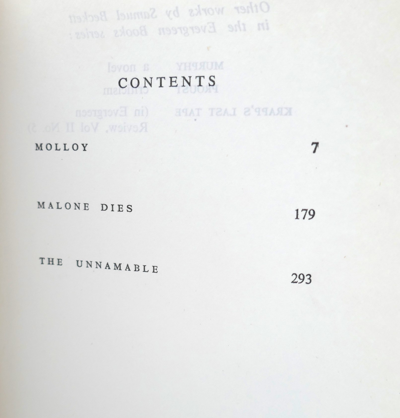 Three Novels of Samuel Beckett (1959) - Image 3