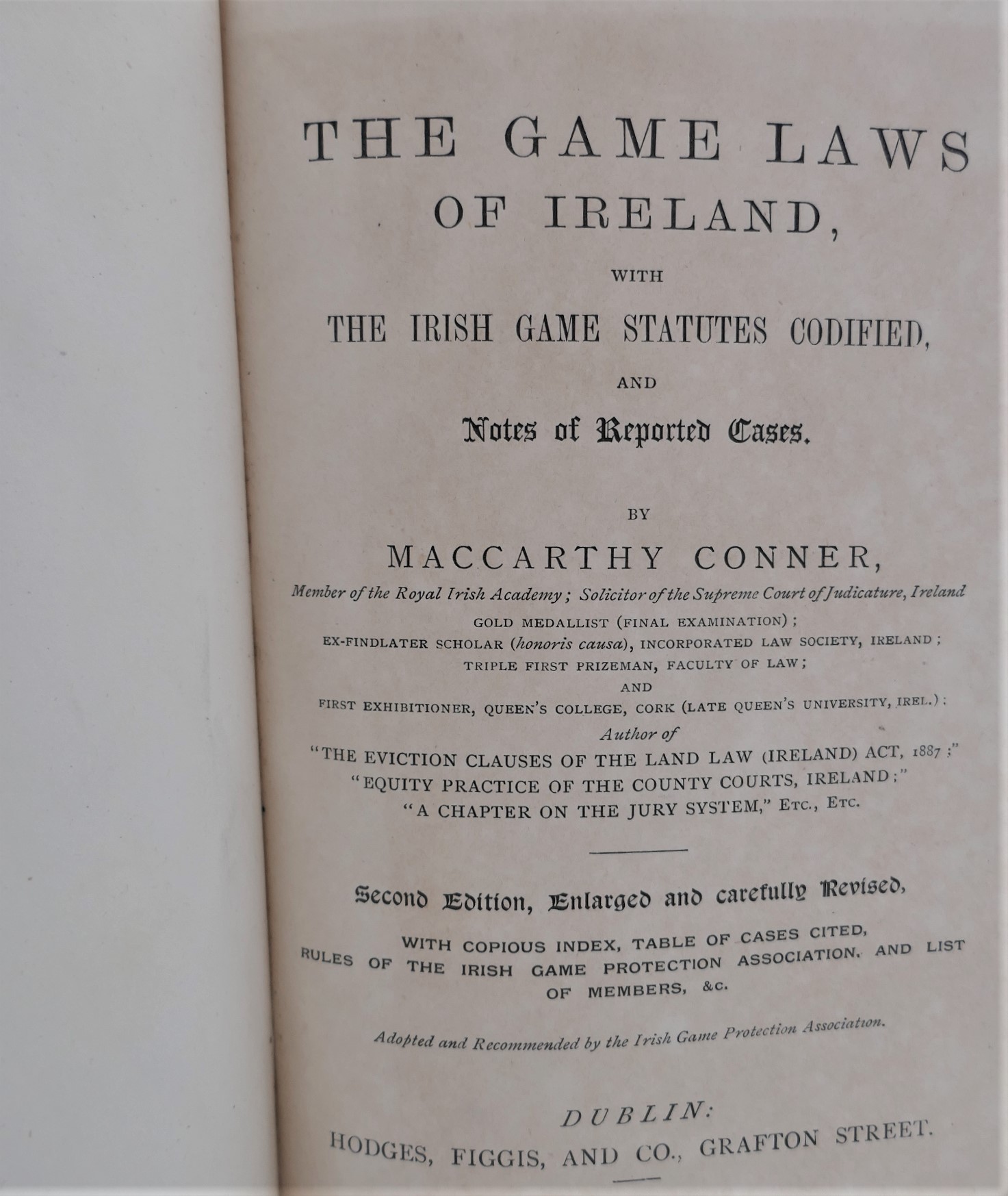 The Game Laws of Ireland. Second Edition, Enlarged & Revised (1891) - Image 2