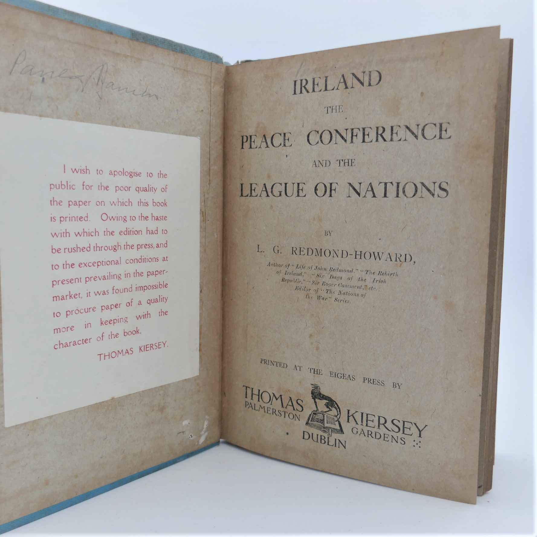 Ireland the Peace Conference and the League of Nations (1918) - Image 2