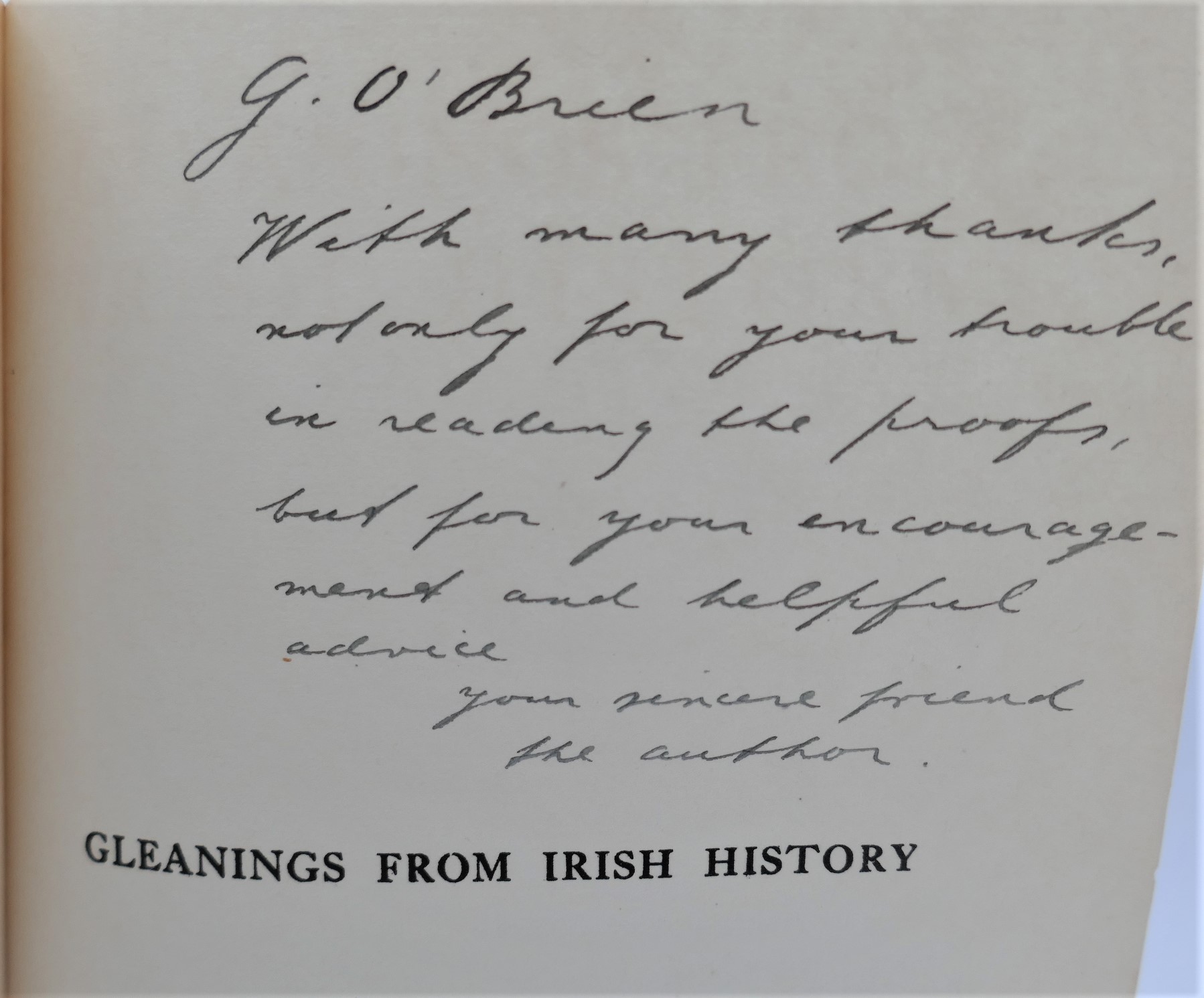 Gleanings from Irish History. Inscribed by the Author (1925) - Image 3