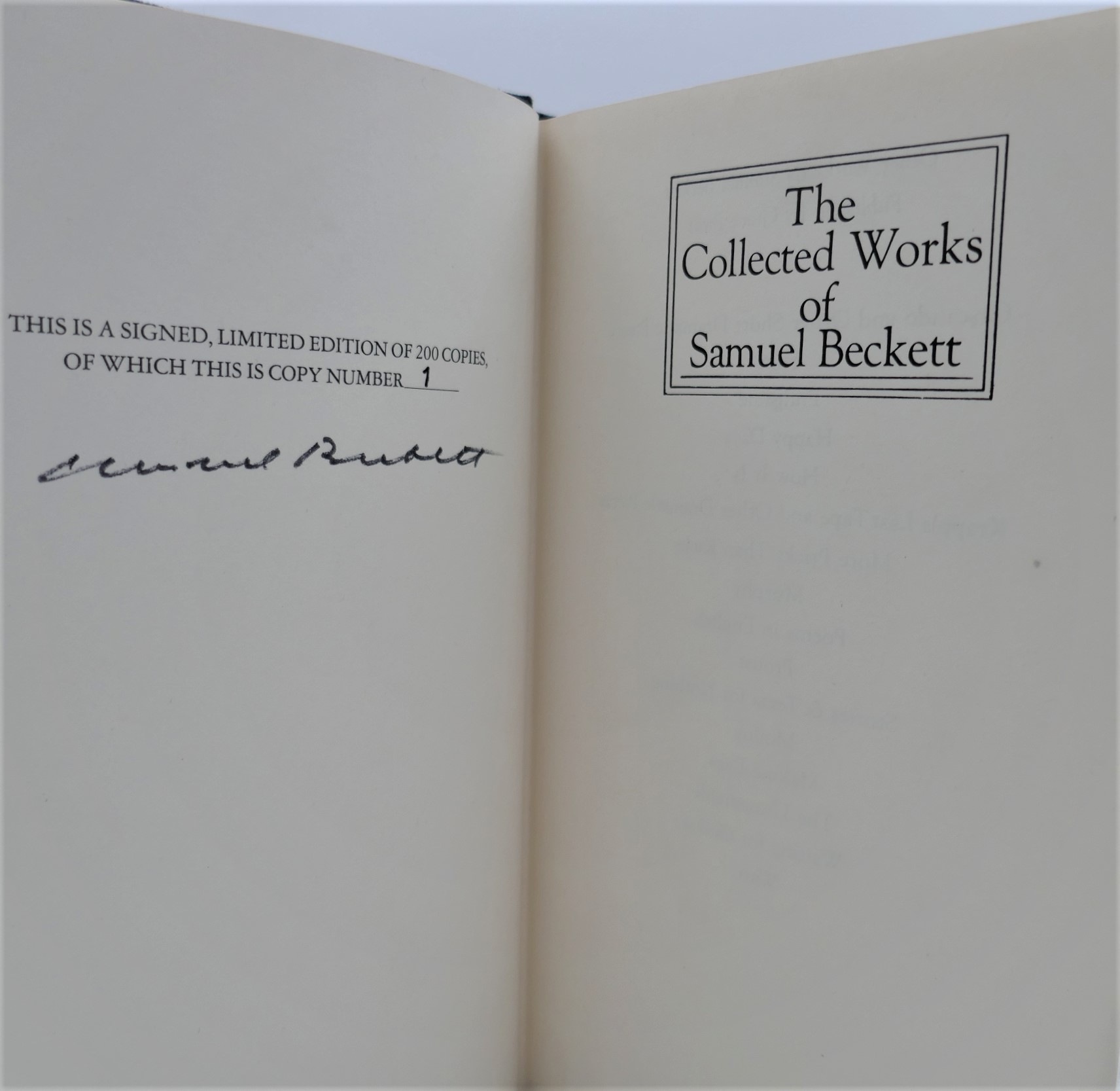 The Collected Works of Samuel Beckett. Limited Signed Edition (1970) - Image 2