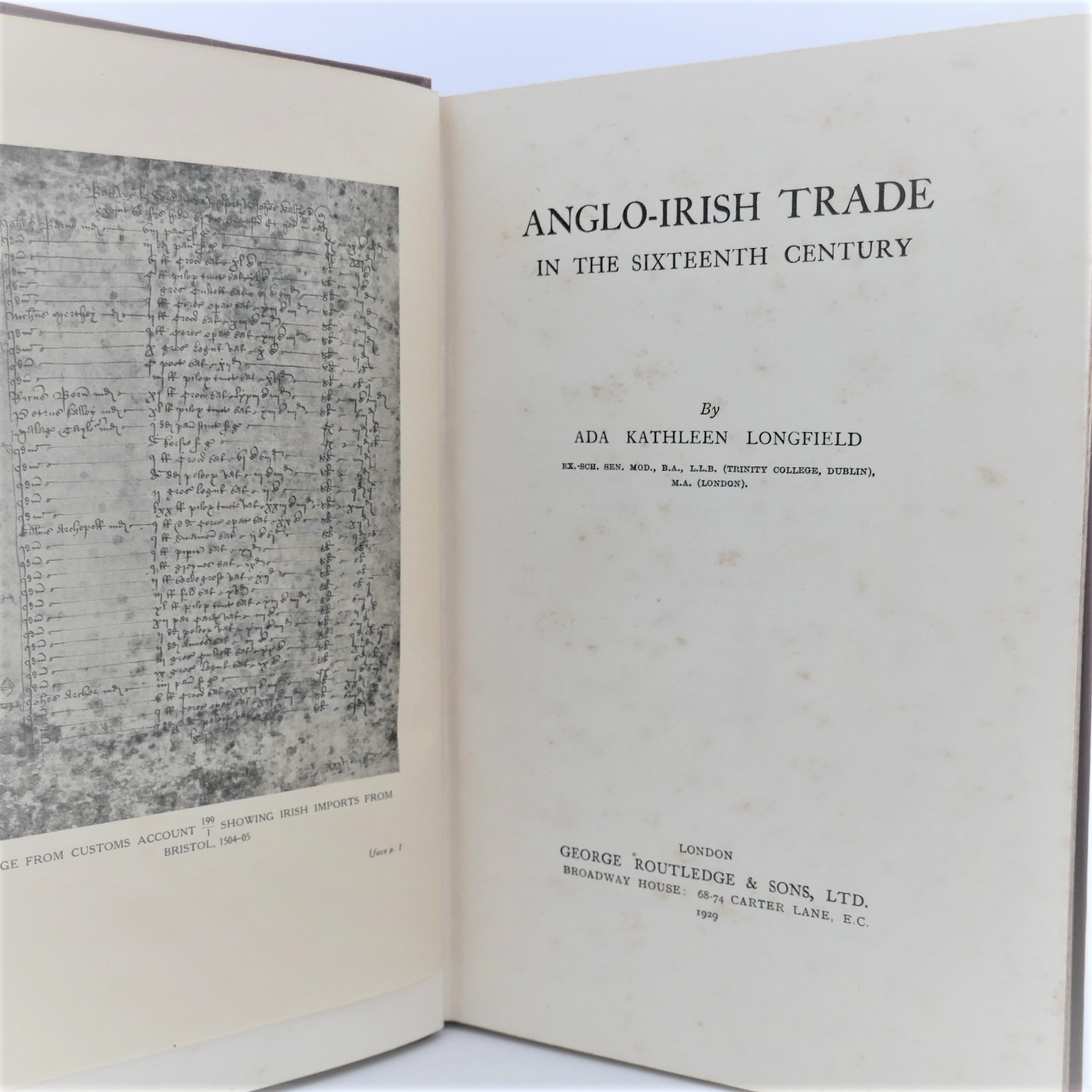 Anglo-Irish Trade in the Sixteenth Century (1929) - Image 2