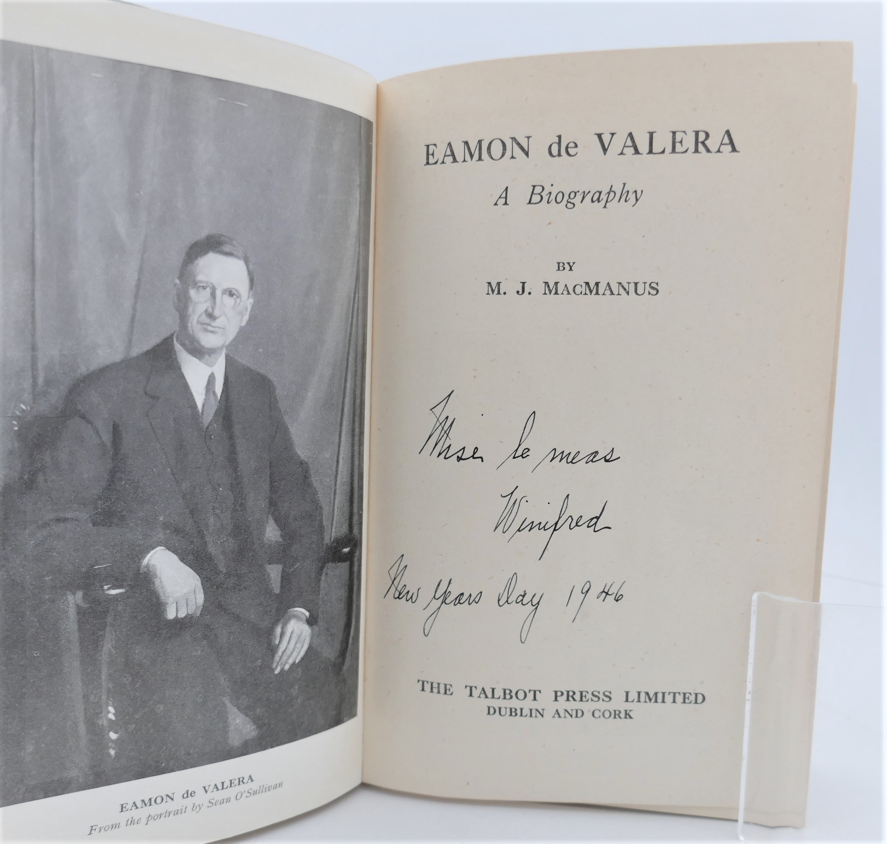 Eamon De Valera. A Biography. Signed Copy (1944) - Image 3