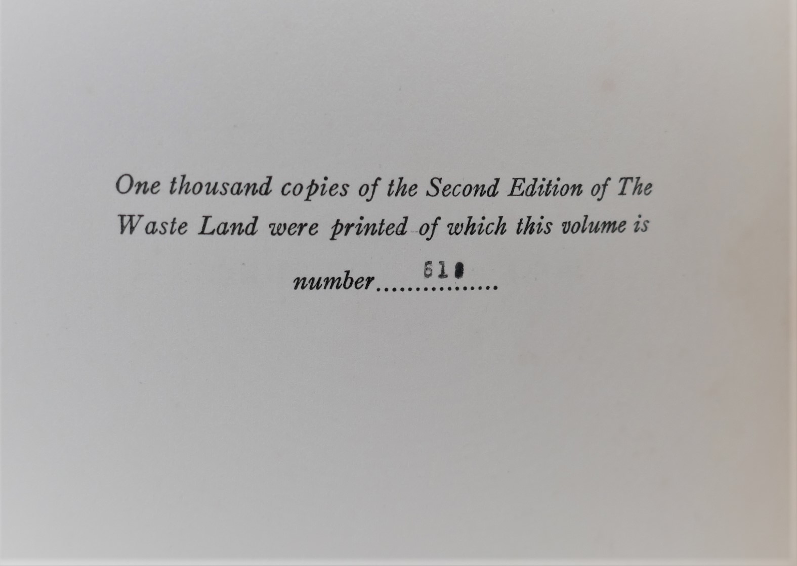 The Waste Land. Second Edition, Limited Issue (1922) - Image 3