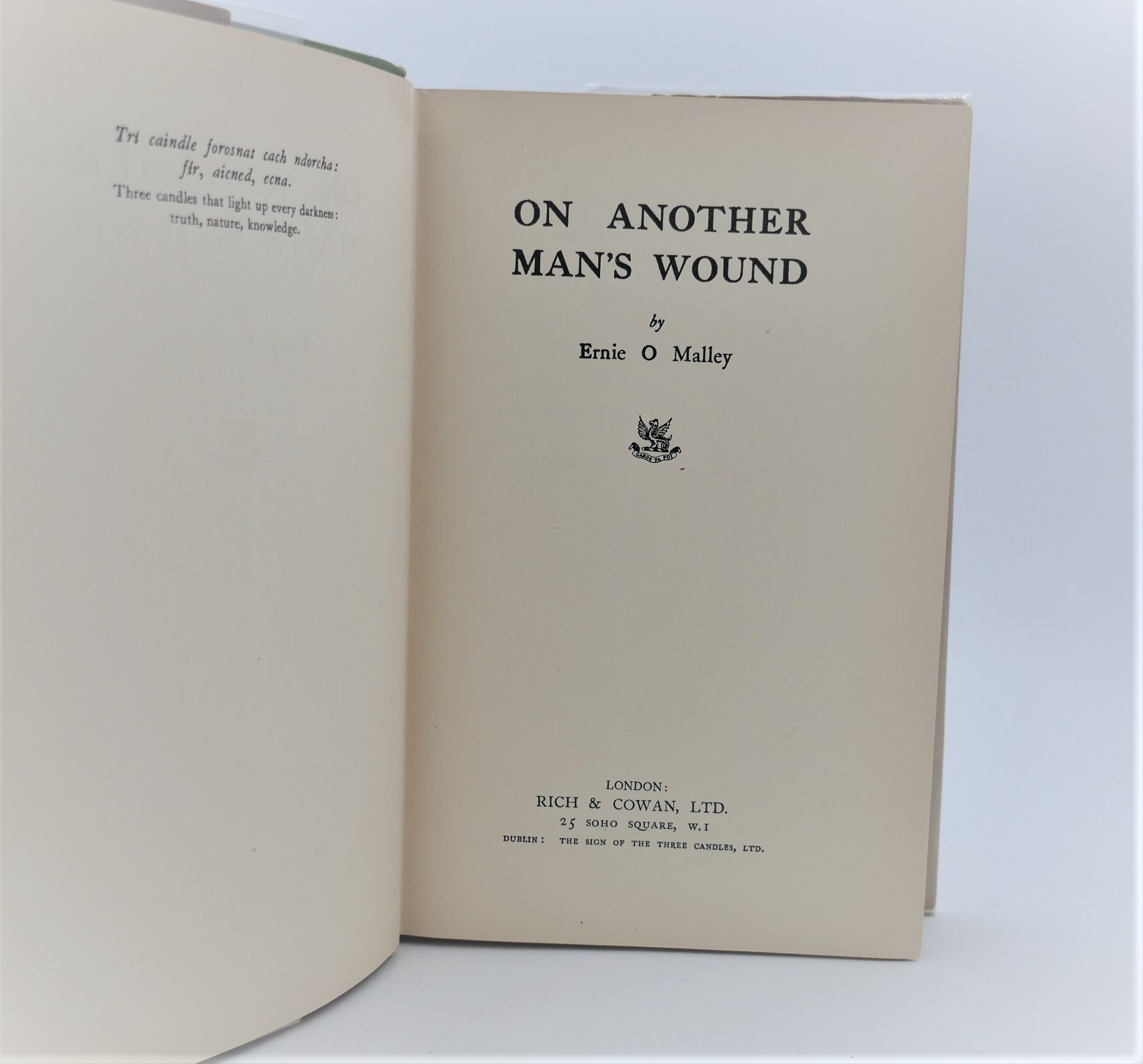 On Another Man's Wound. Inscribed Copy (1936) - Image 2