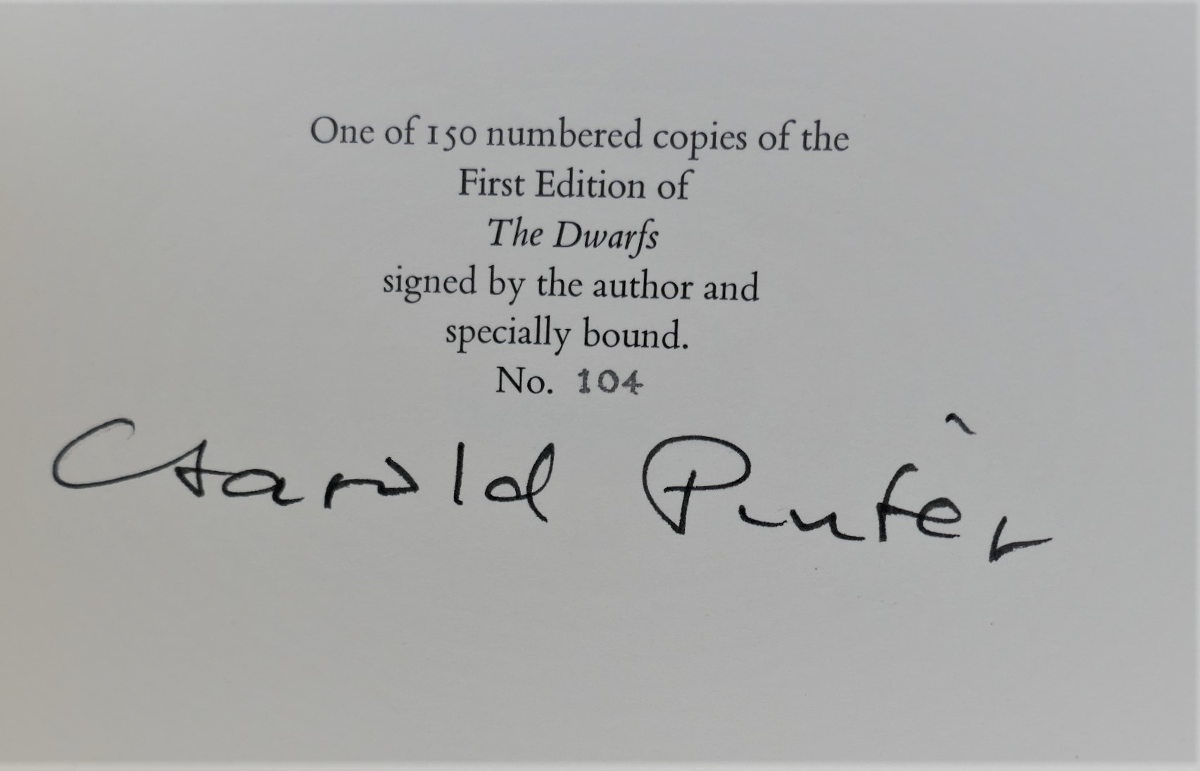 The Dwarfs: A Novel. Limited Signed Edition (1990) - Image 2