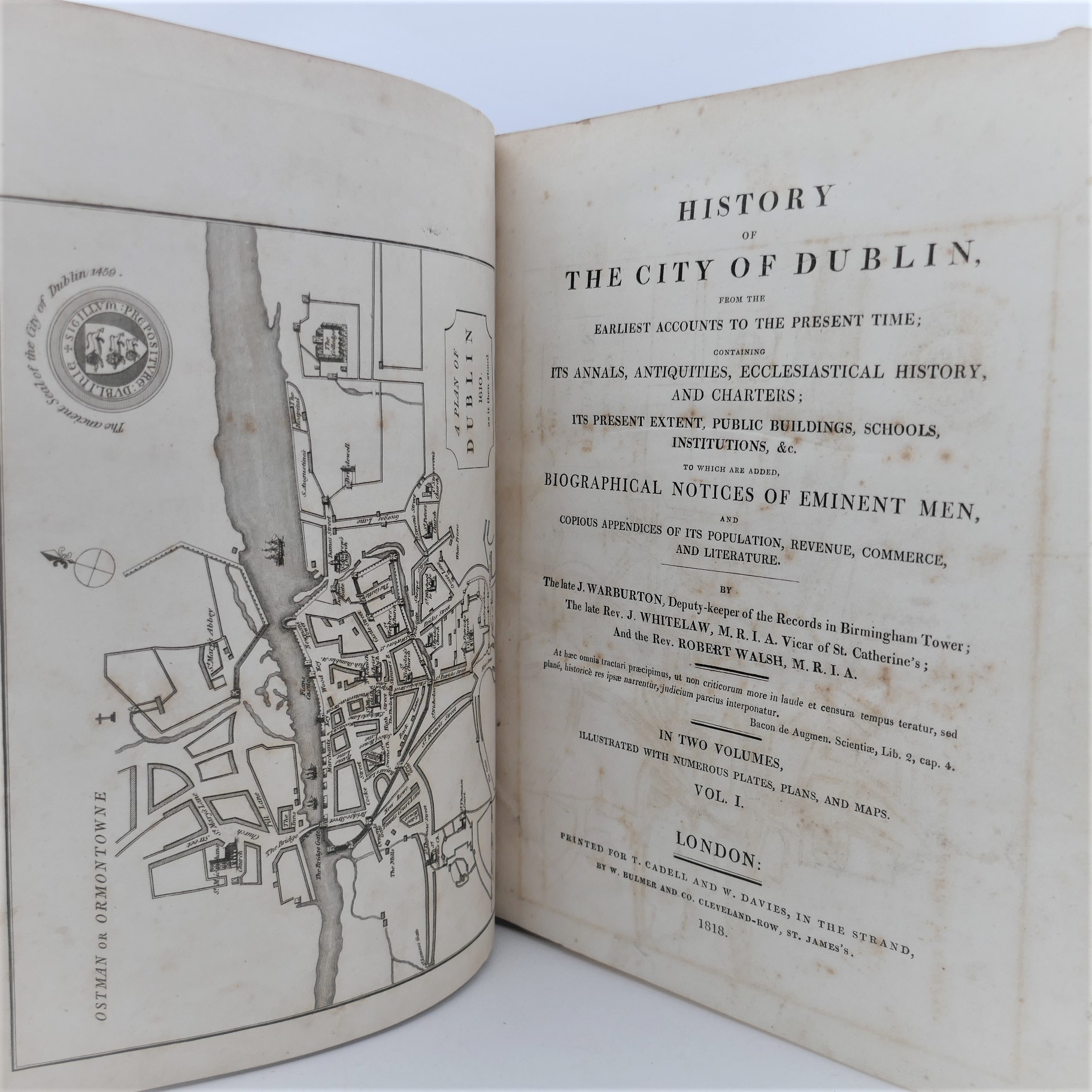 History of The City of Dublin. From the Earliest Accounts (1818) - Image 2