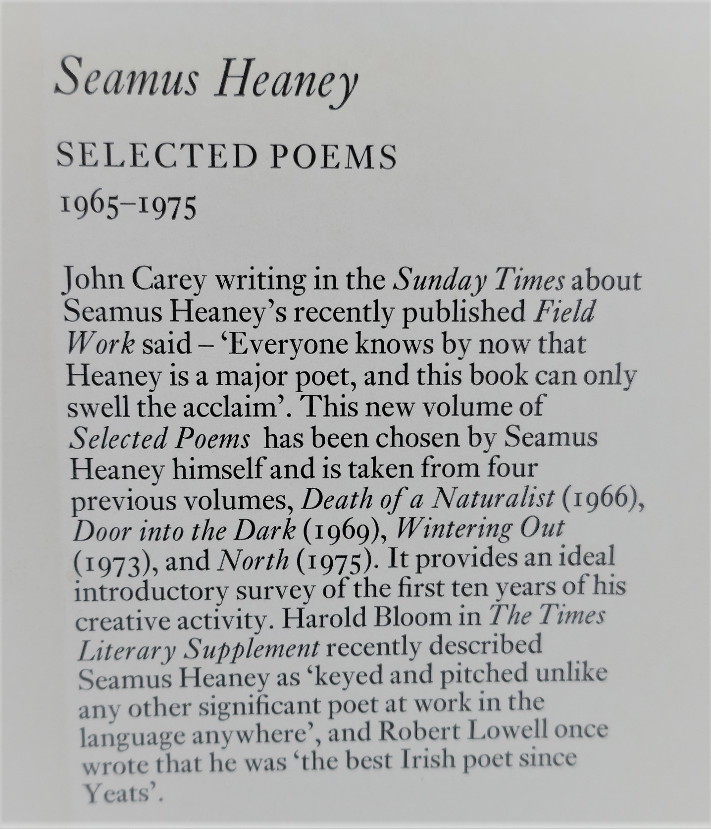 Selected Poems 1965-1975. Presentation Copy (1980) - Image 5